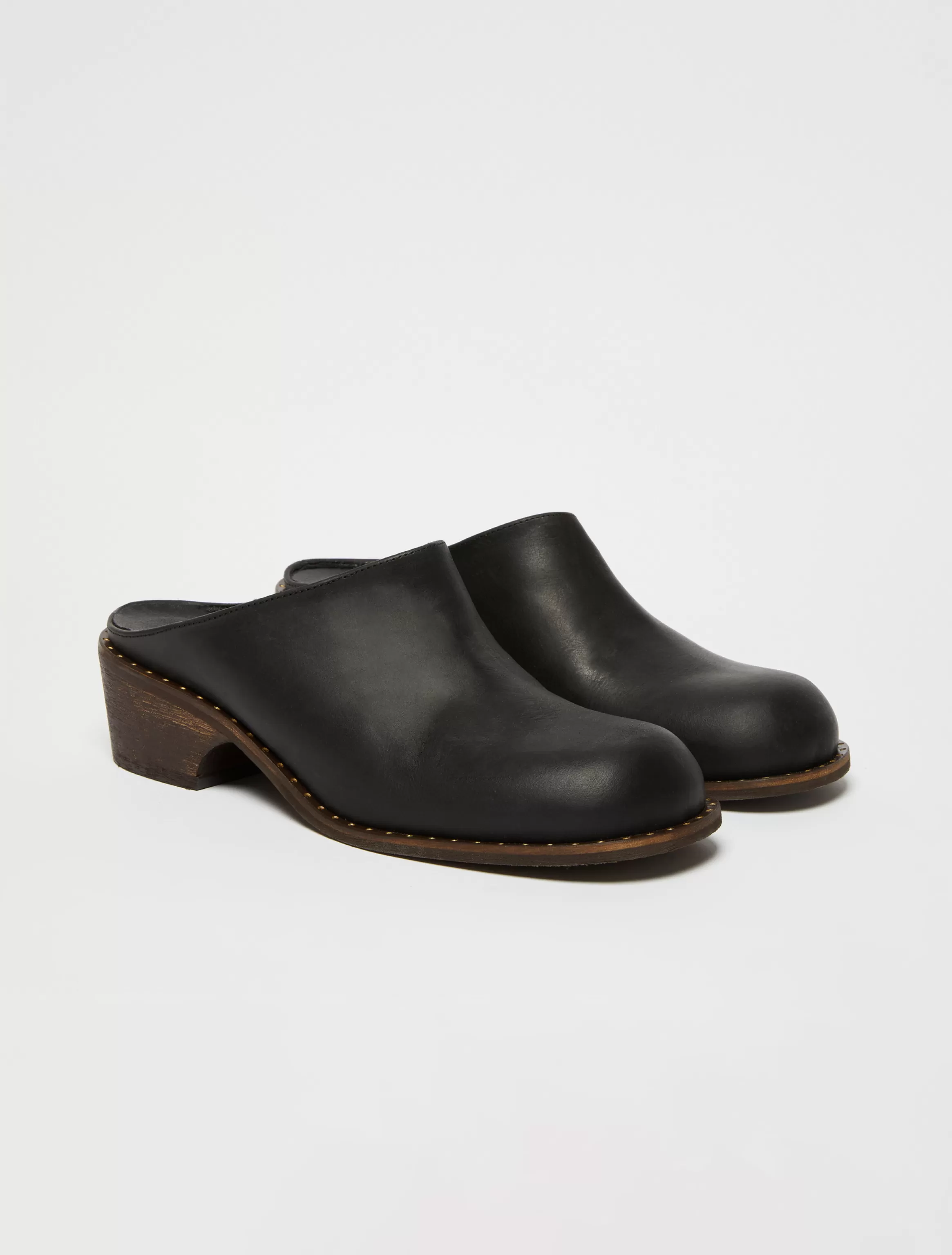 Backless leather mules*Max&Co Clearance