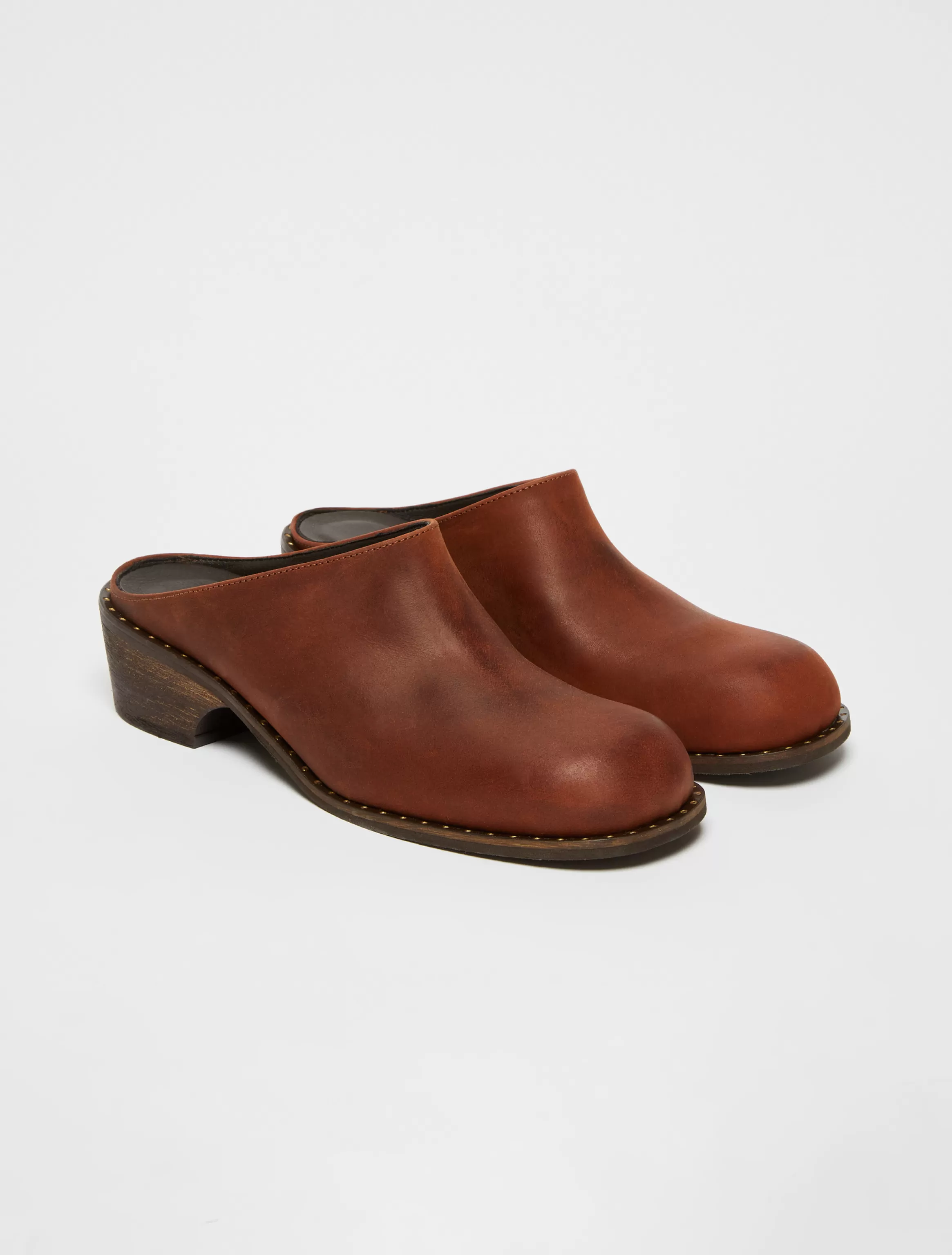 Backless leather mules*Max&Co Cheap