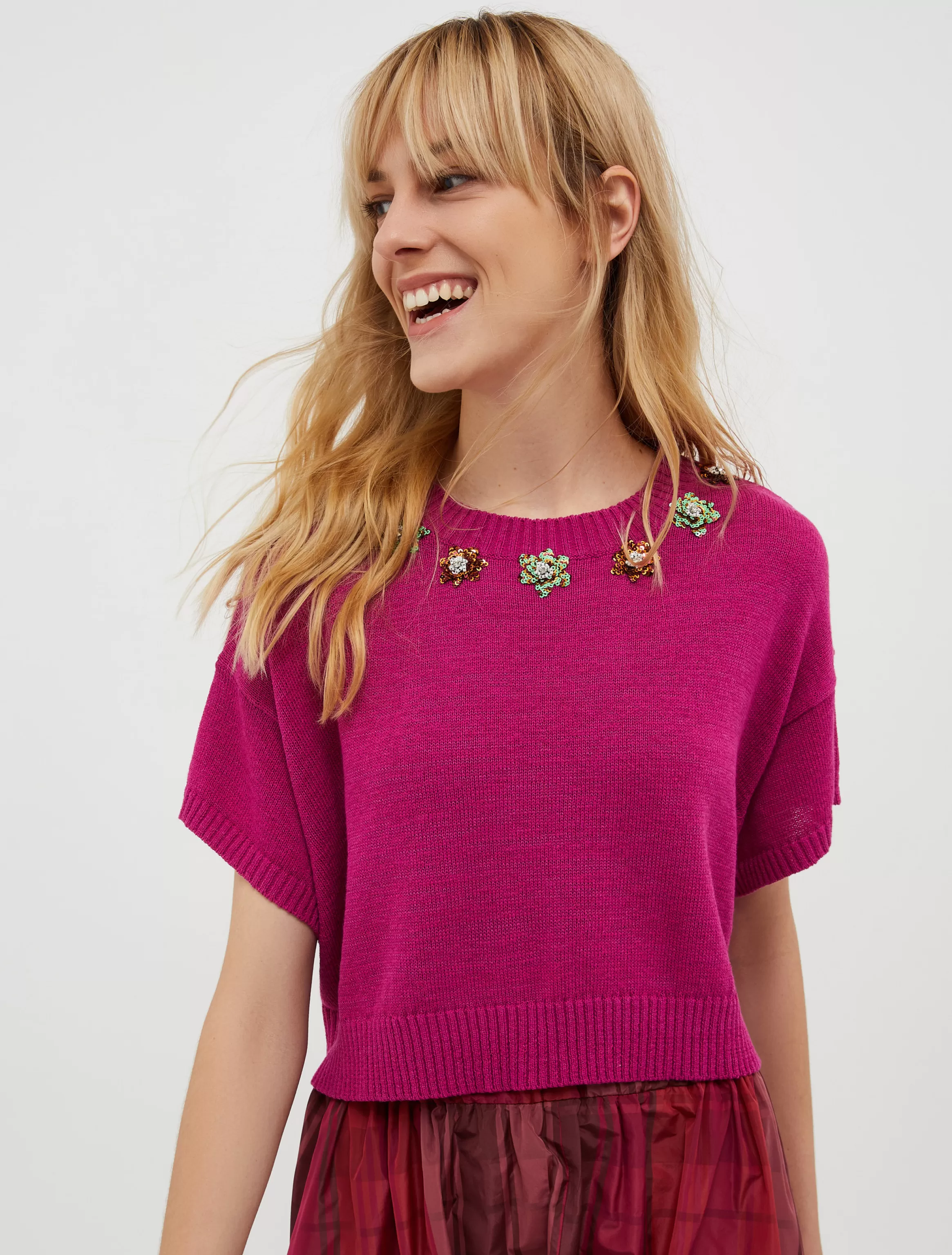 Beaded cotton-blend jumper*Max&Co Shop