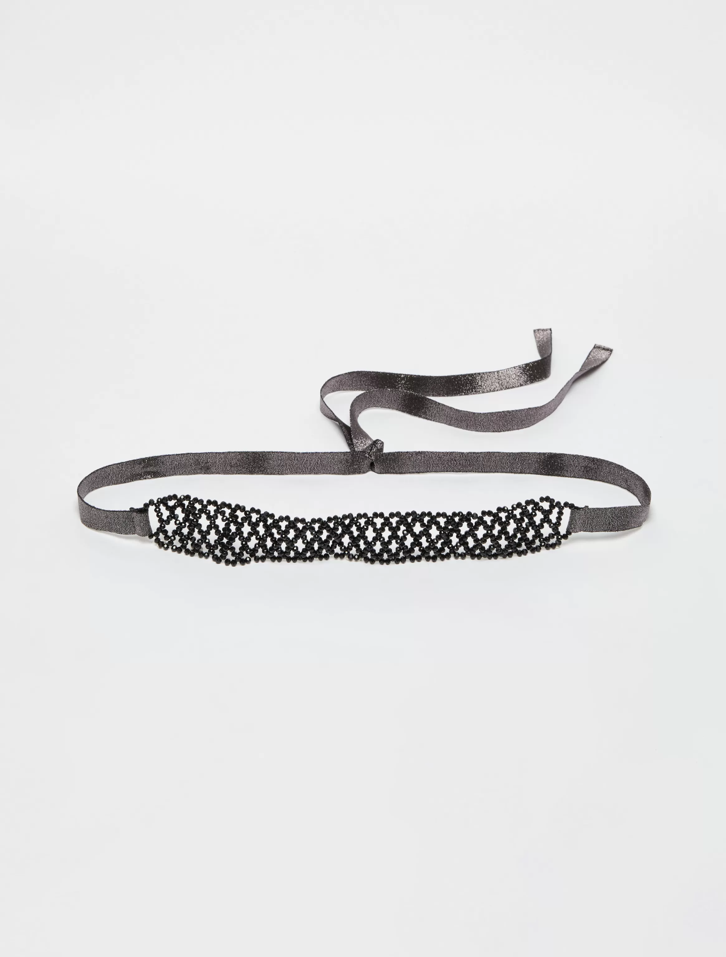 Beaded ribbon choker*Max&Co Shop