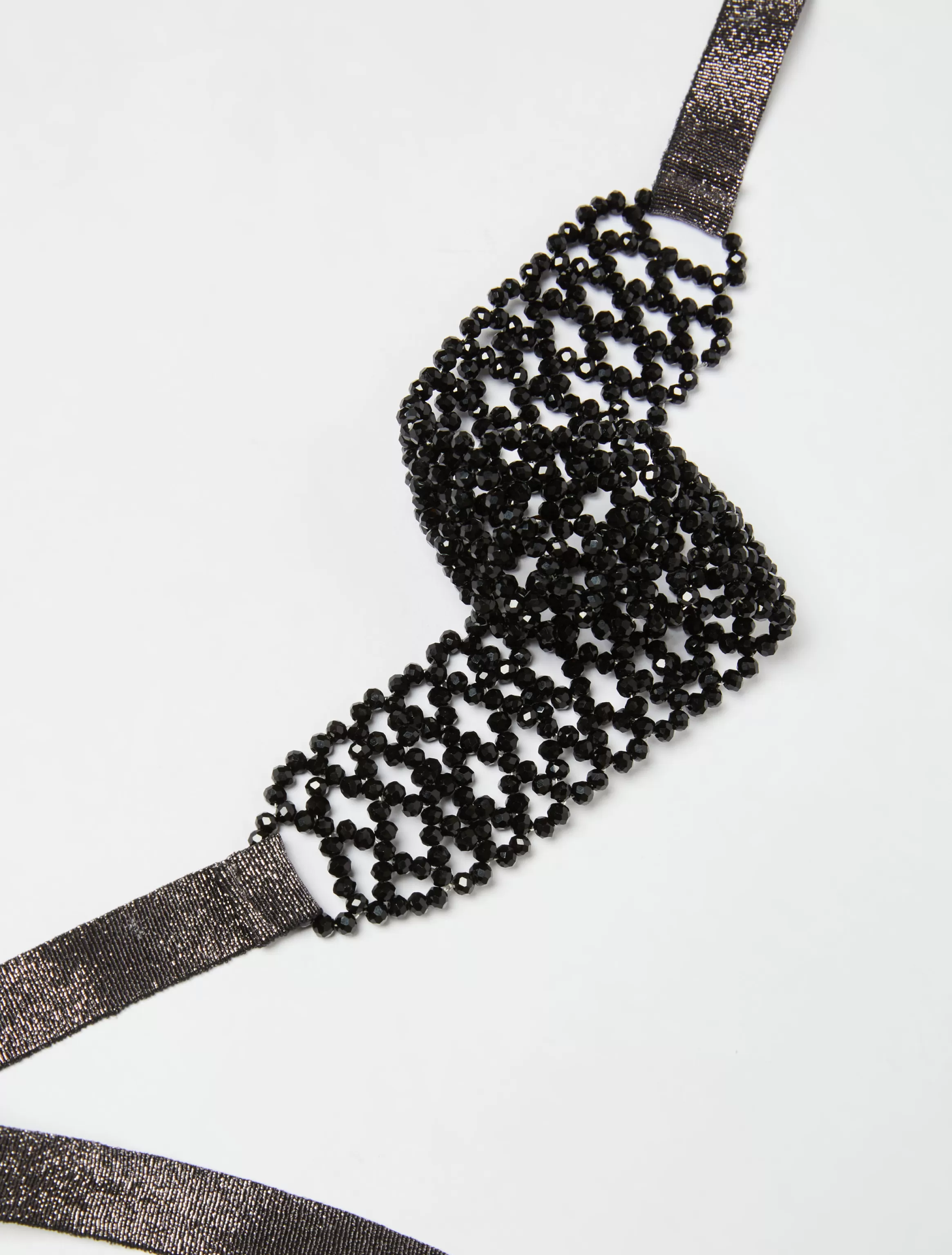 Beaded ribbon choker*Max&Co Shop