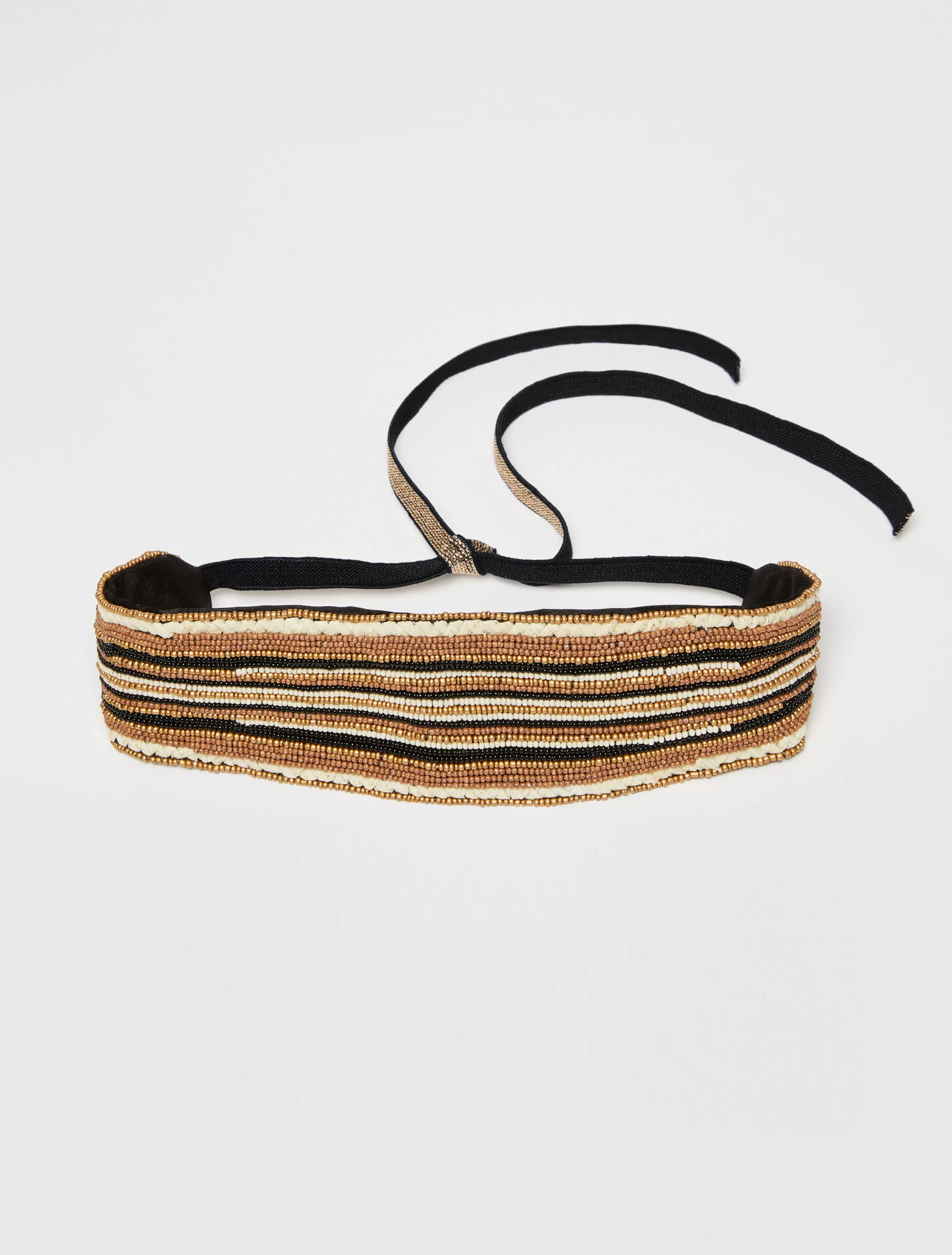 Beaded satin headband*Max&Co Flash Sale