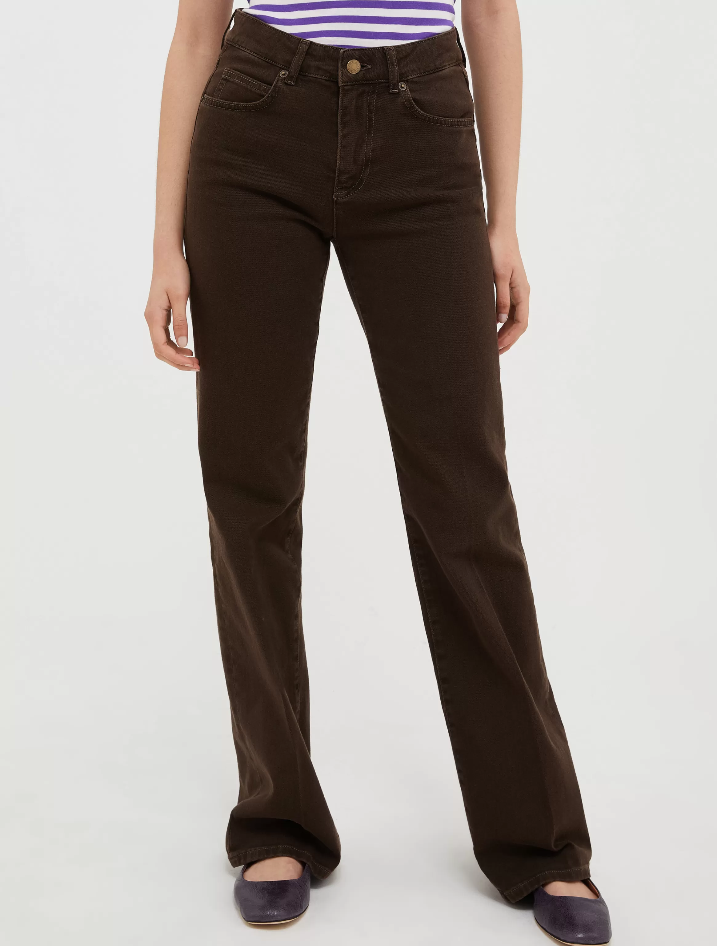 Bootcut cotton-drill trousers*Max&Co Outlet