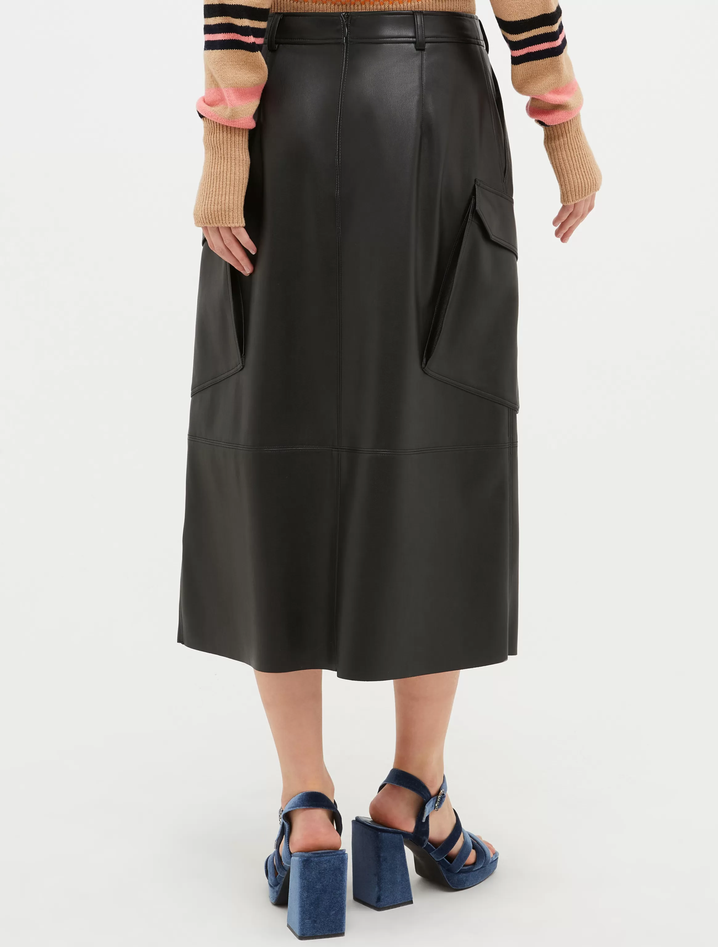 Coated-jersey cargo midi skirt*Max&Co New