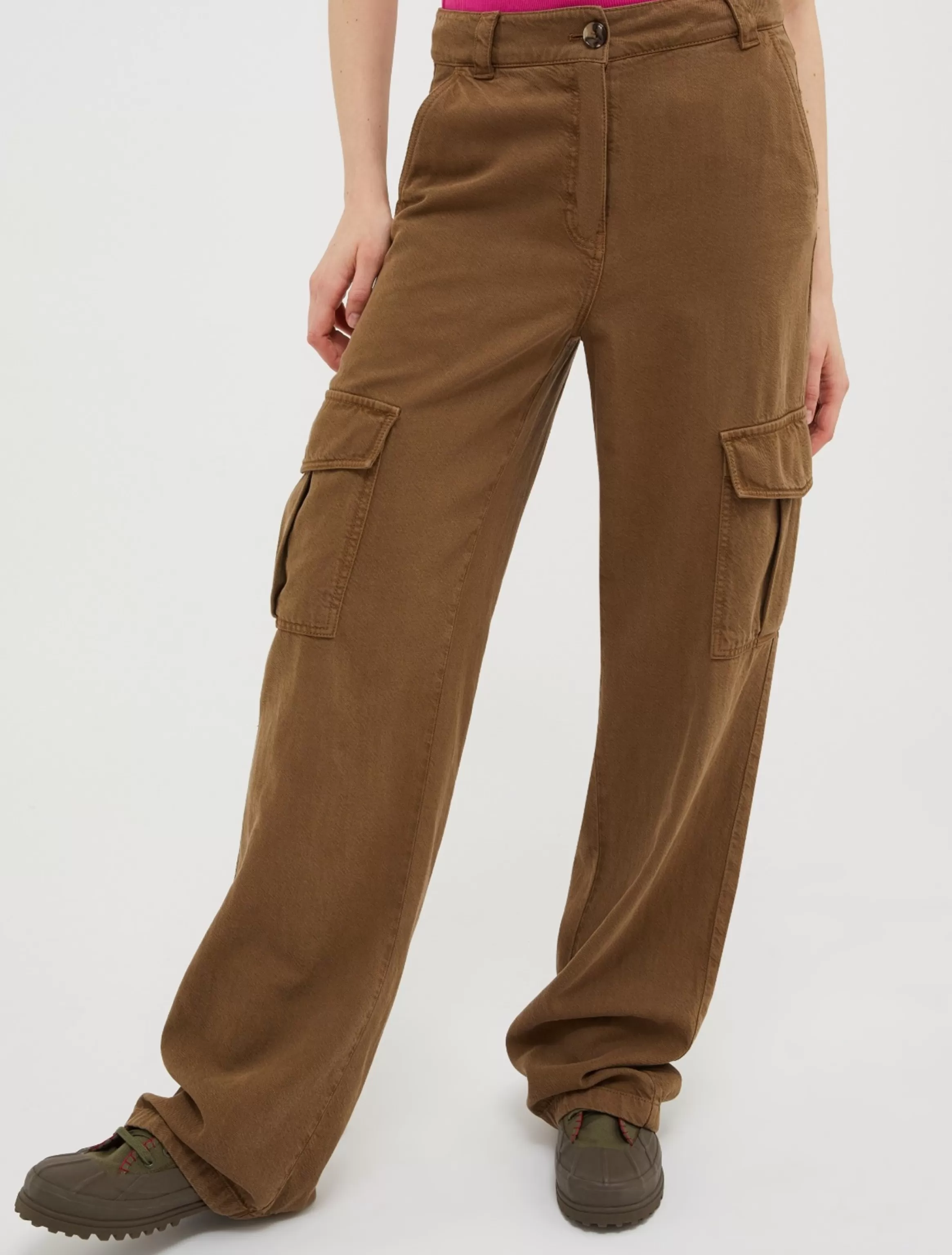 Cotton and linen cargo trousers*Max&Co New