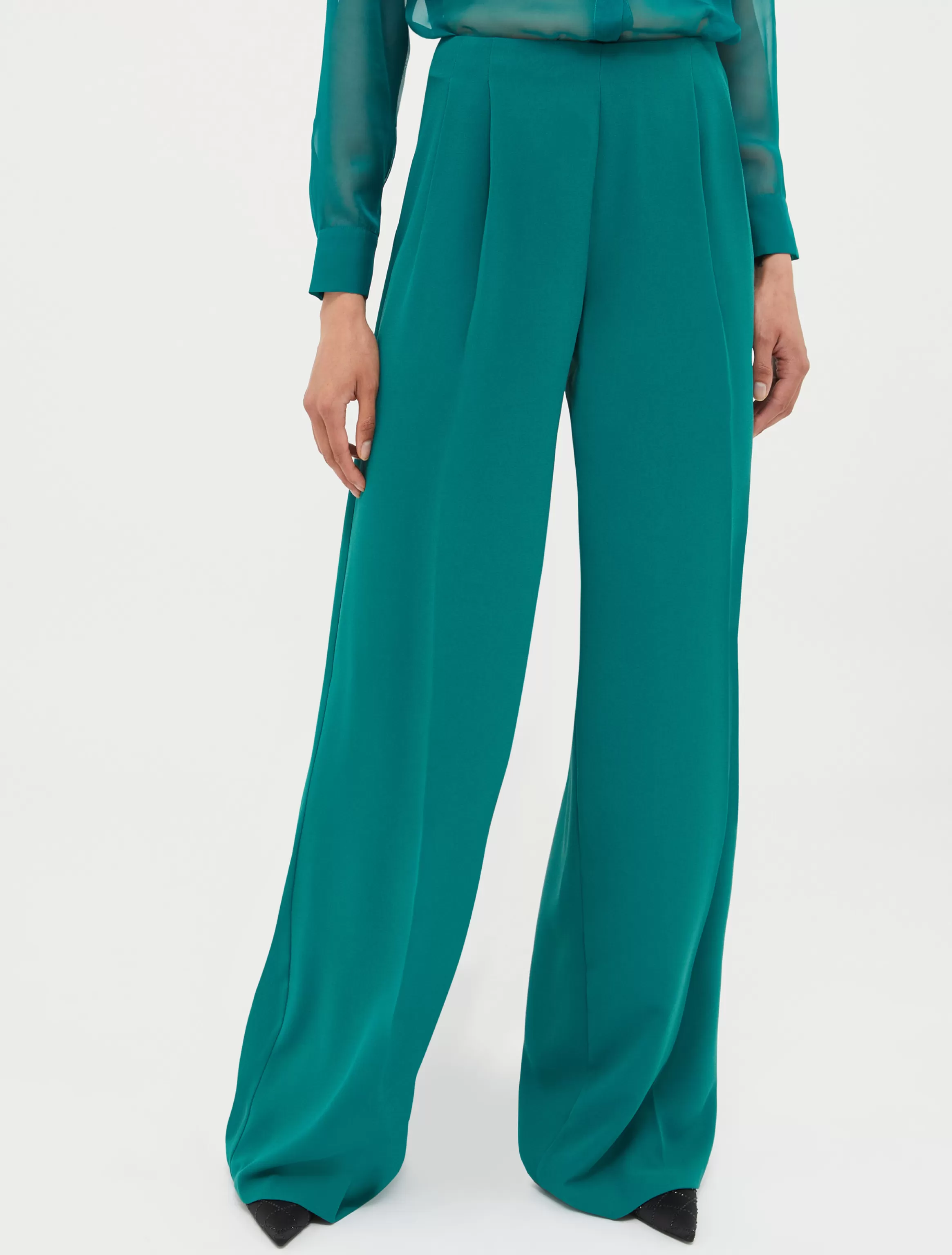 Crepe palazzo trousers*Max&Co Shop