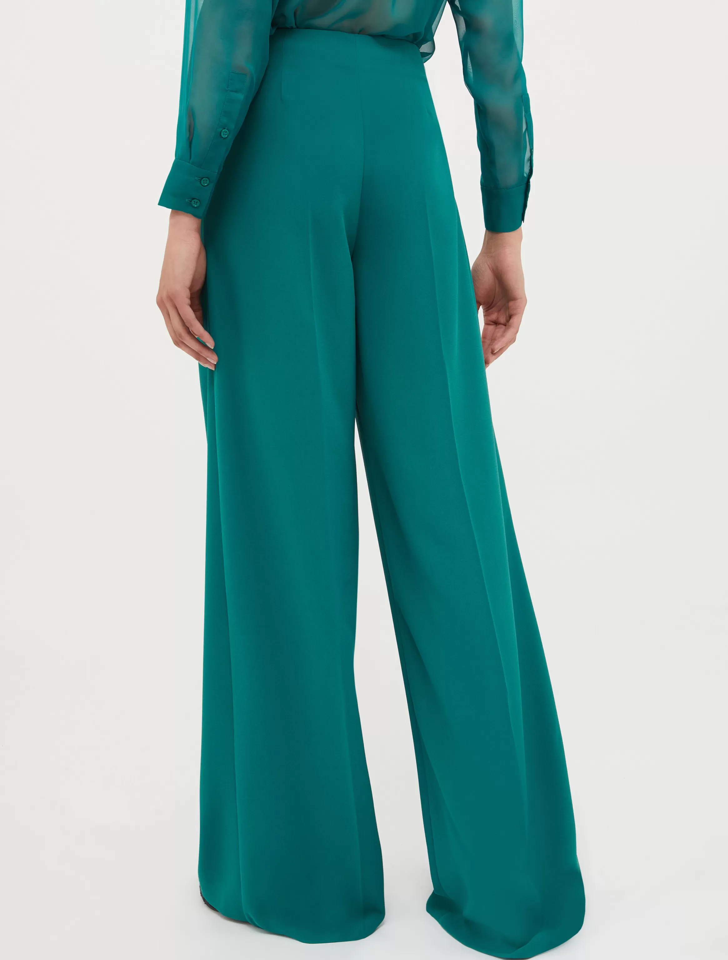 Crepe palazzo trousers*Max&Co Shop