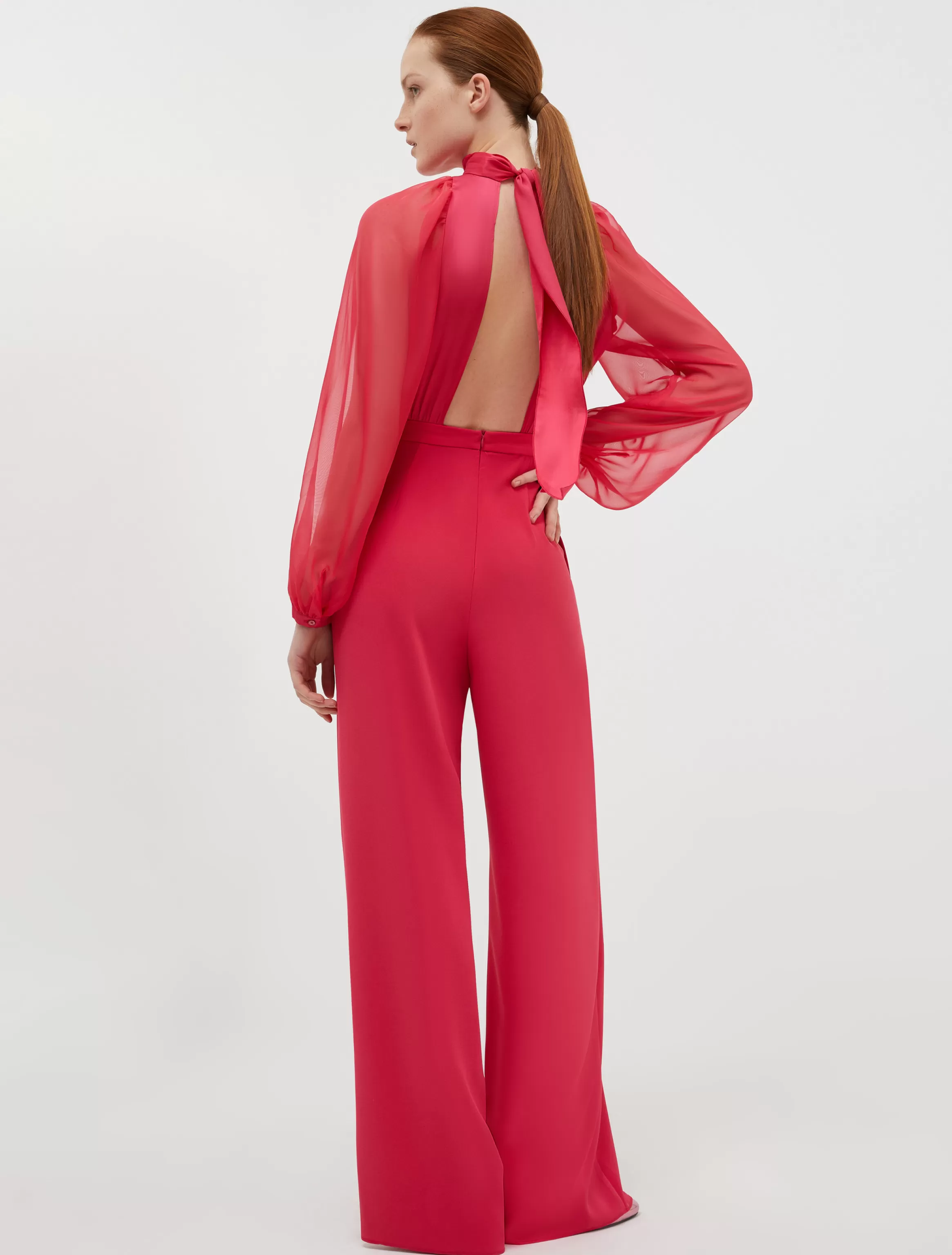 Crepe, satin and chiffon jumpsuit*Max&Co Best Sale