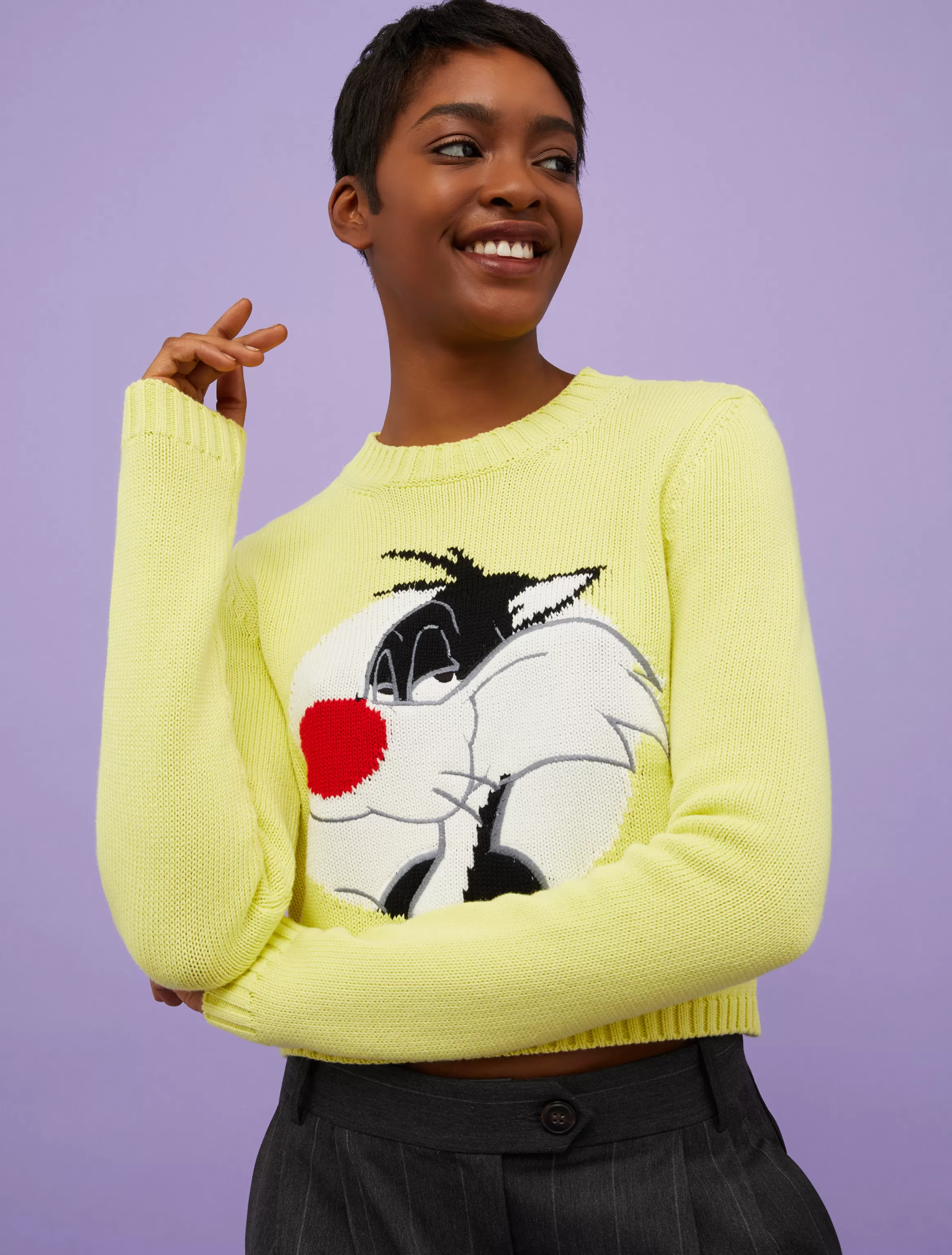 Cropped jumper . with Looney Tunes*Max&Co Best Sale