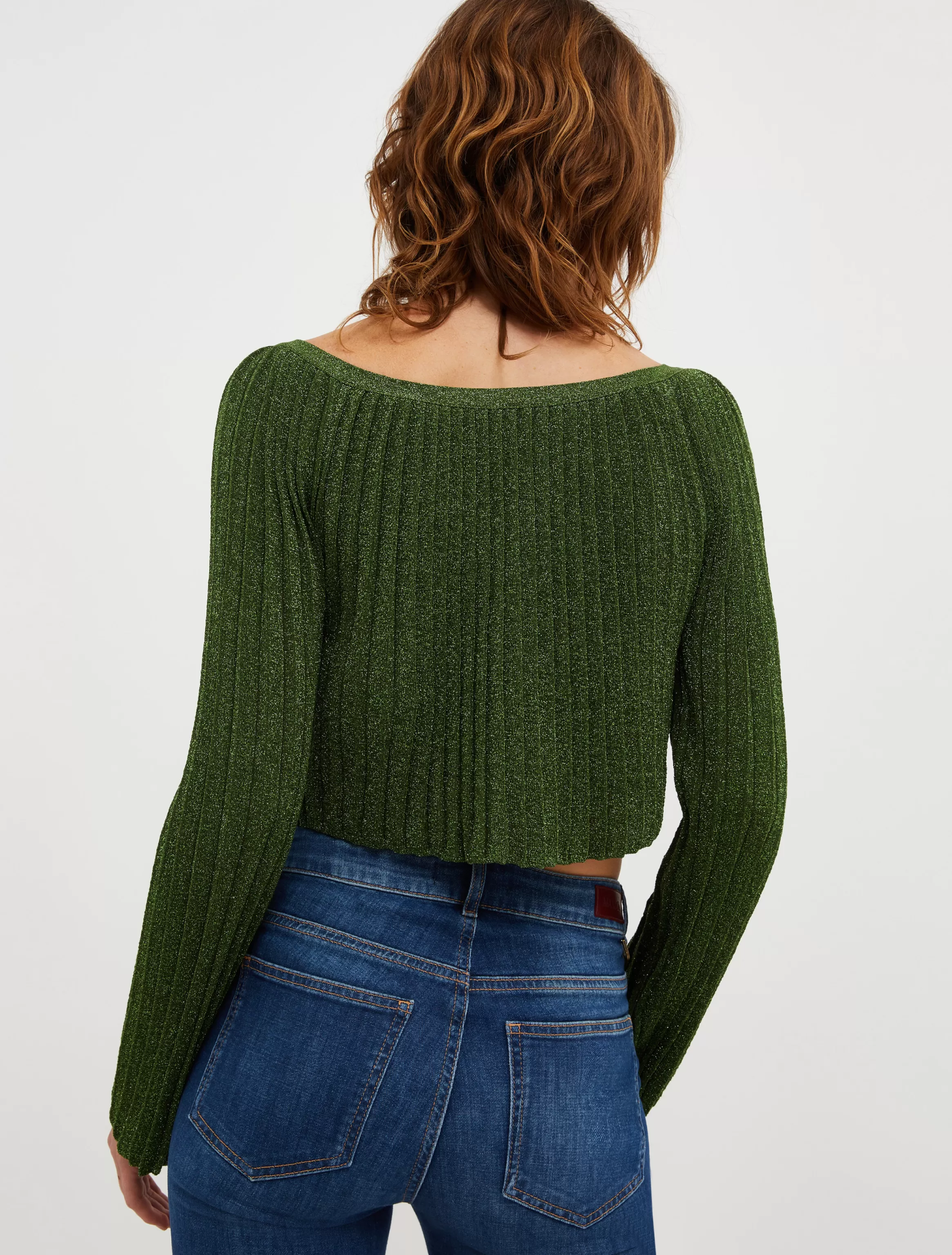 Cropped lurex-knit cardigan*Max&Co New