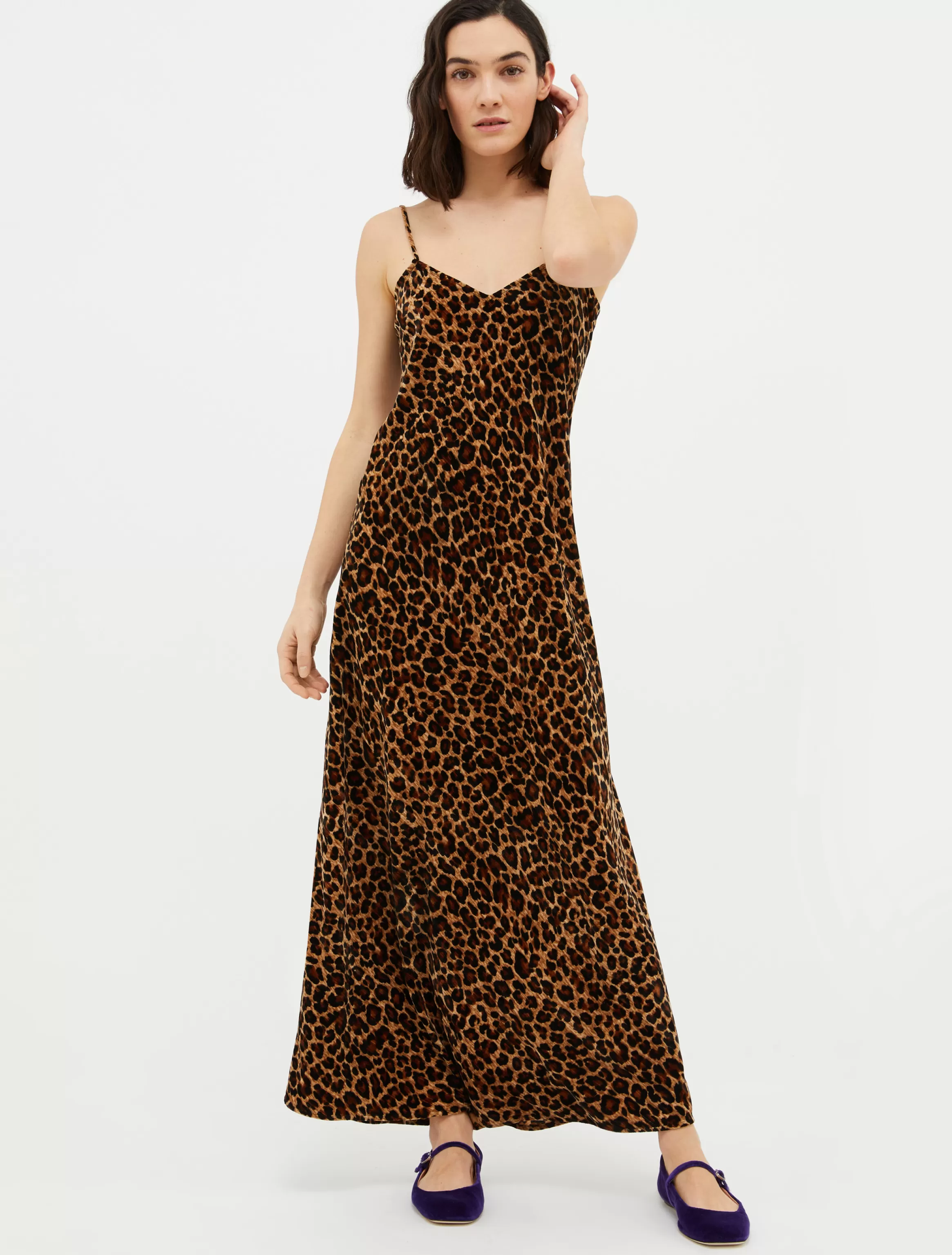 Crushed-velvet slip dress*Max&Co Clearance