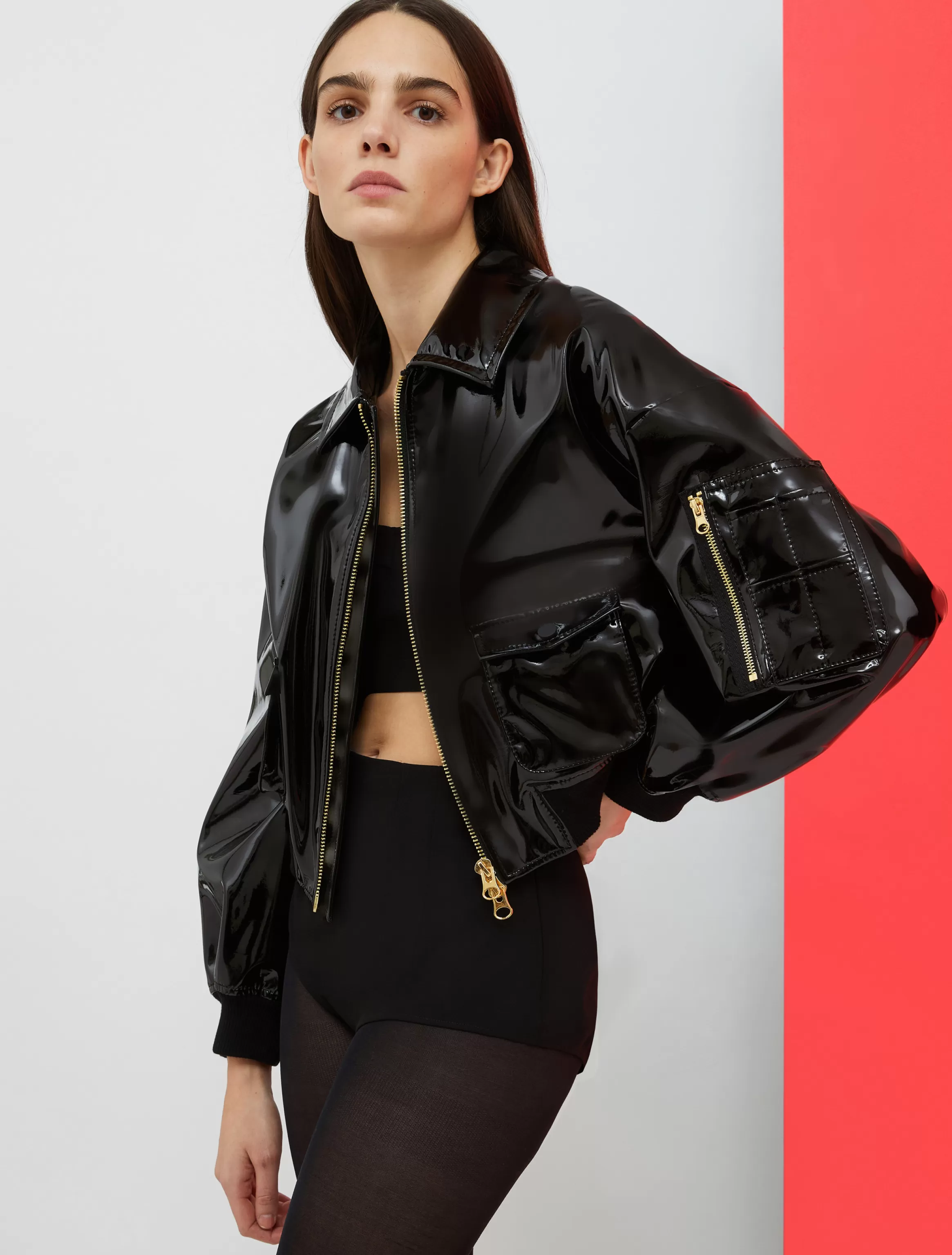 De-Coated with Anna Dello Russo patent-leather blouse*Max&Co Clearance