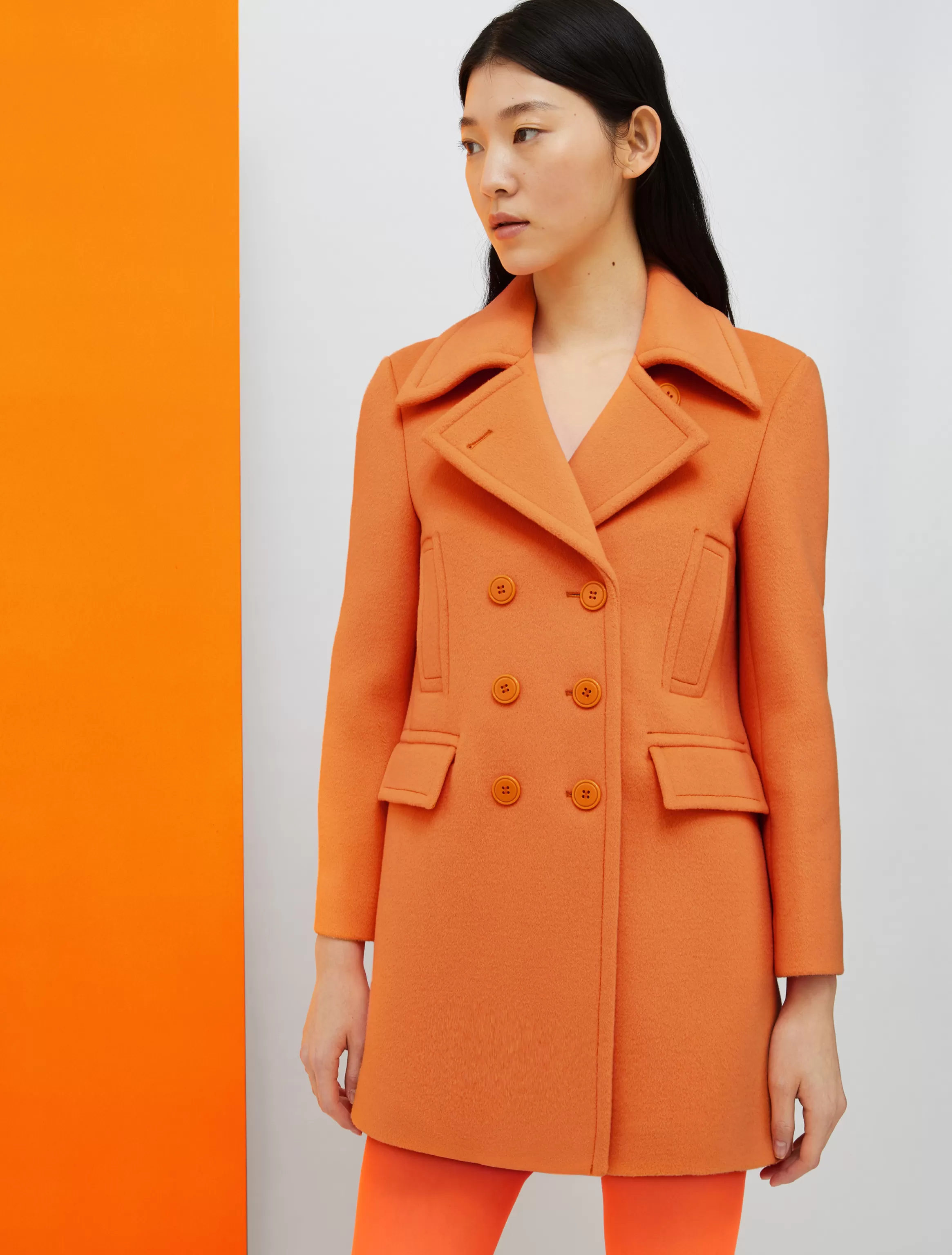 De-Coated with Anna Dello Russo wool-blend pea coat*Max&Co Flash Sale