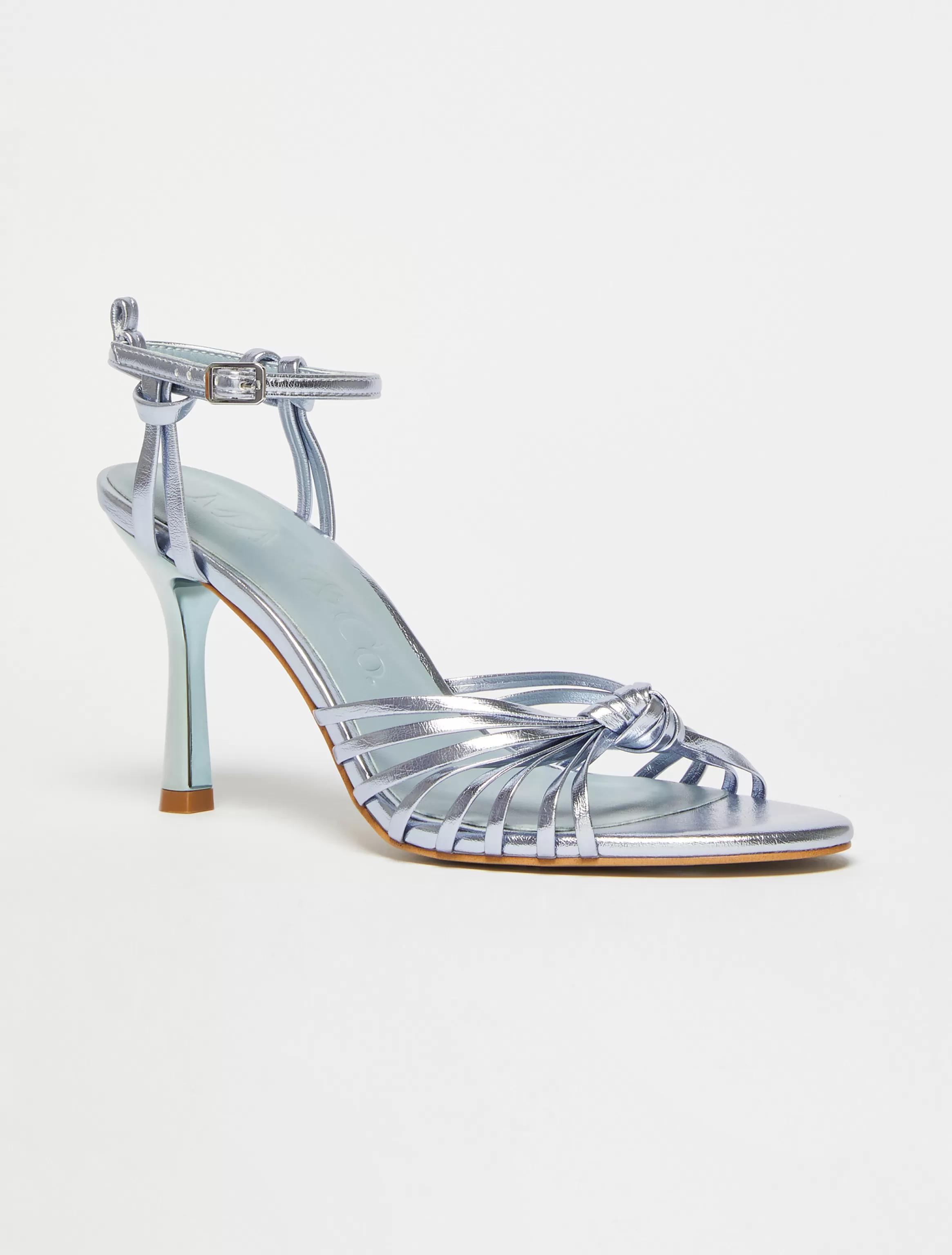 Detachable-strap laminated sandals*Max&Co Discount