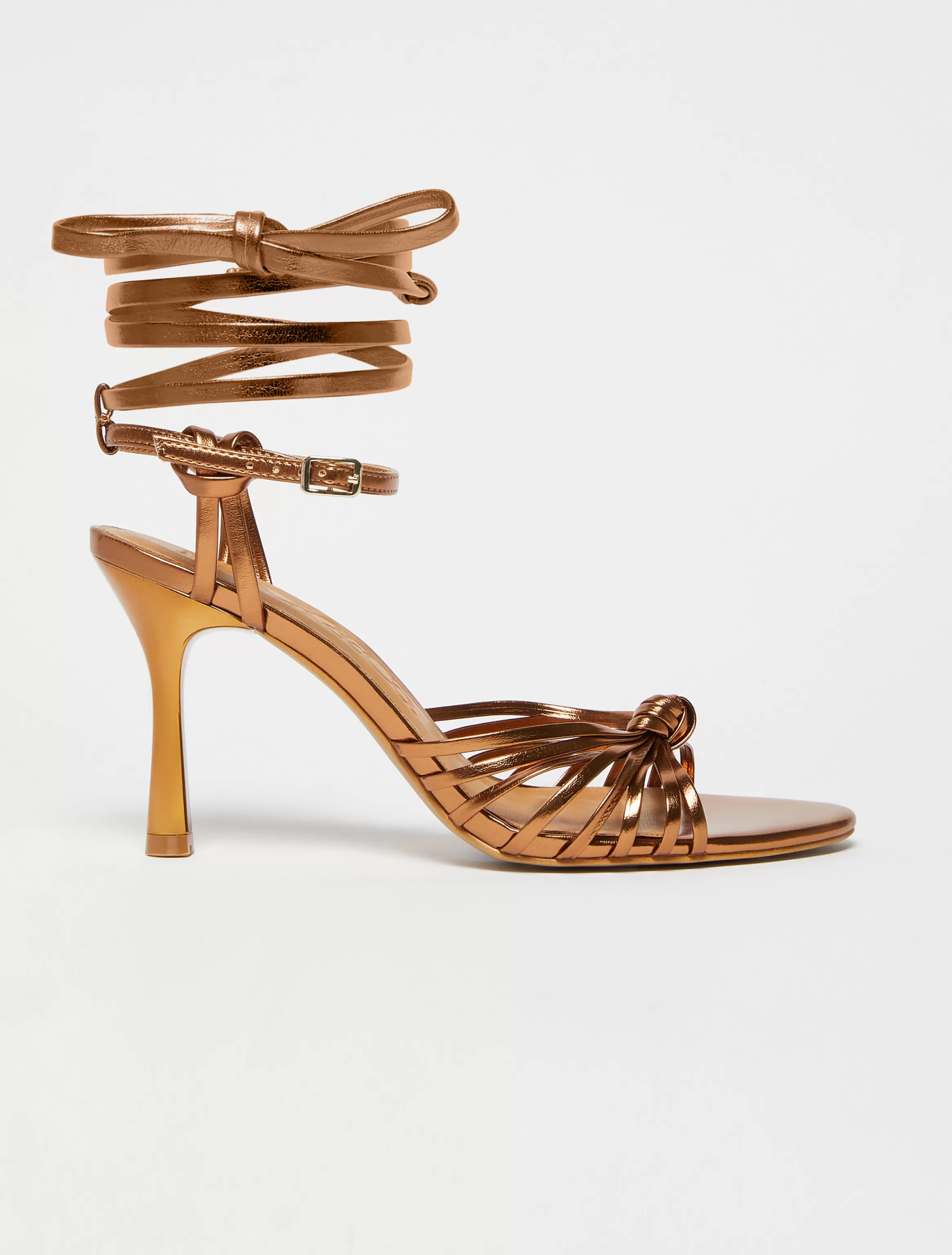 Detachable-strap laminated sandals*Max&Co Shop