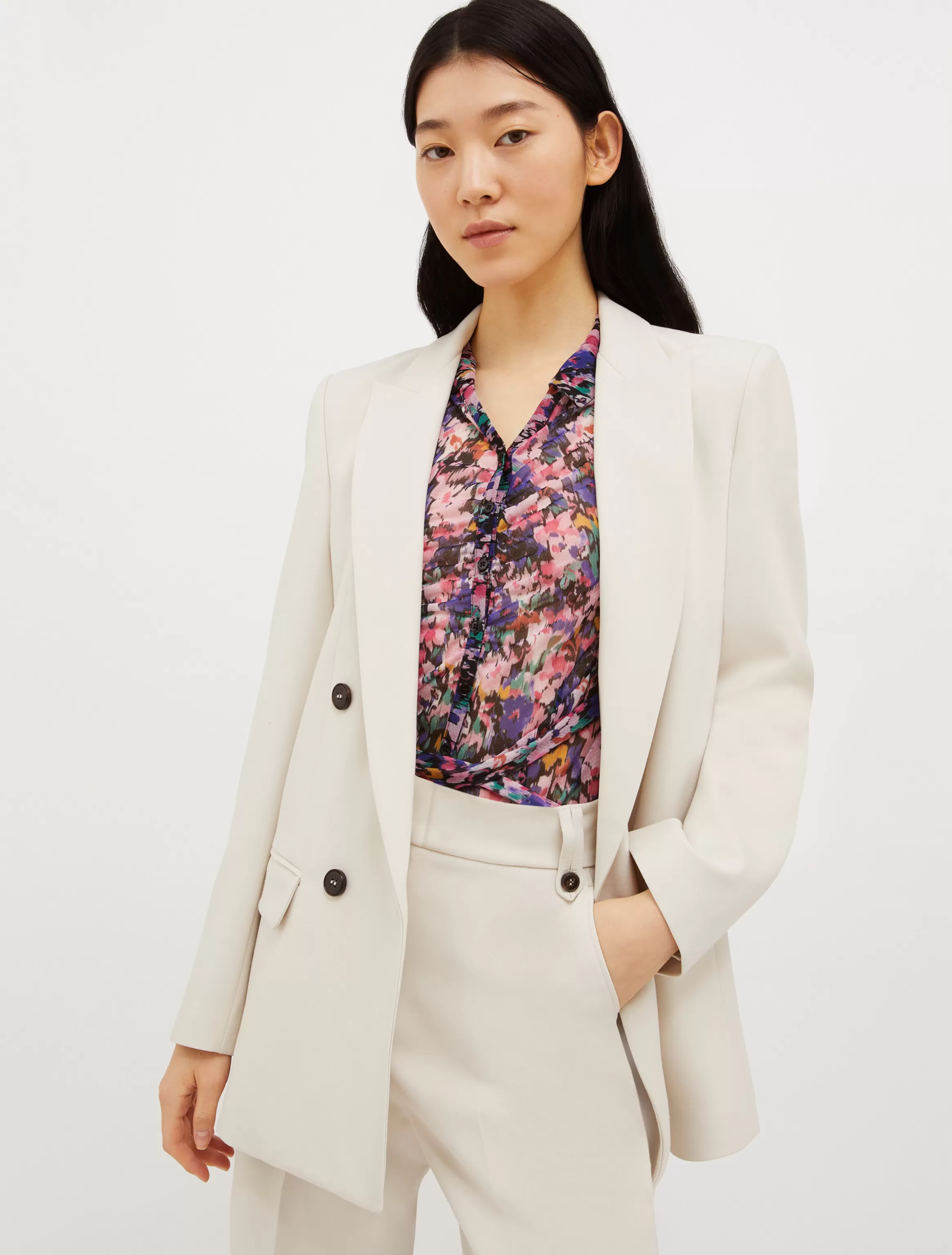 Double-breasted canvas blazer*Max&Co Clearance