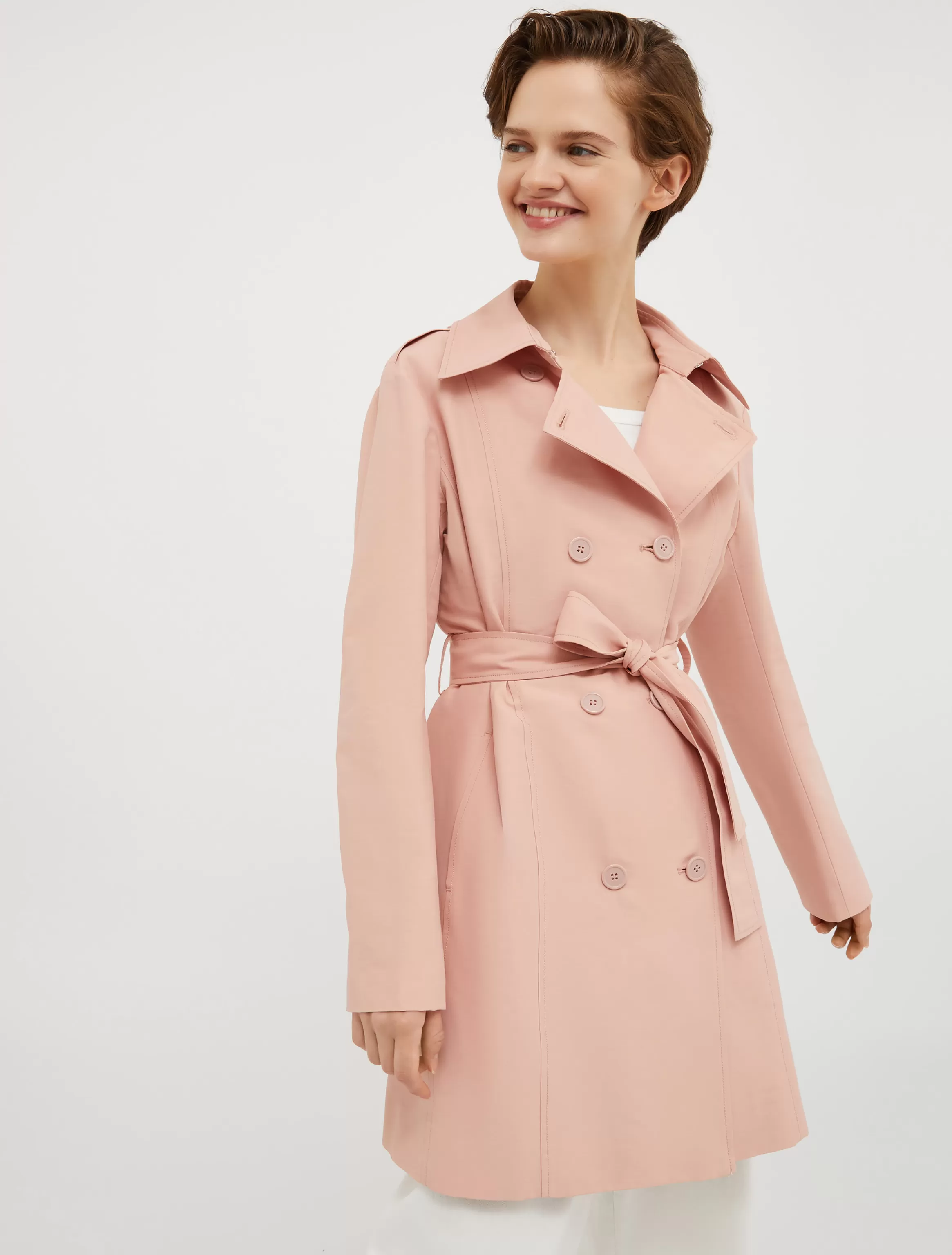 Double-breasted cropped trench coat*Max&Co Shop