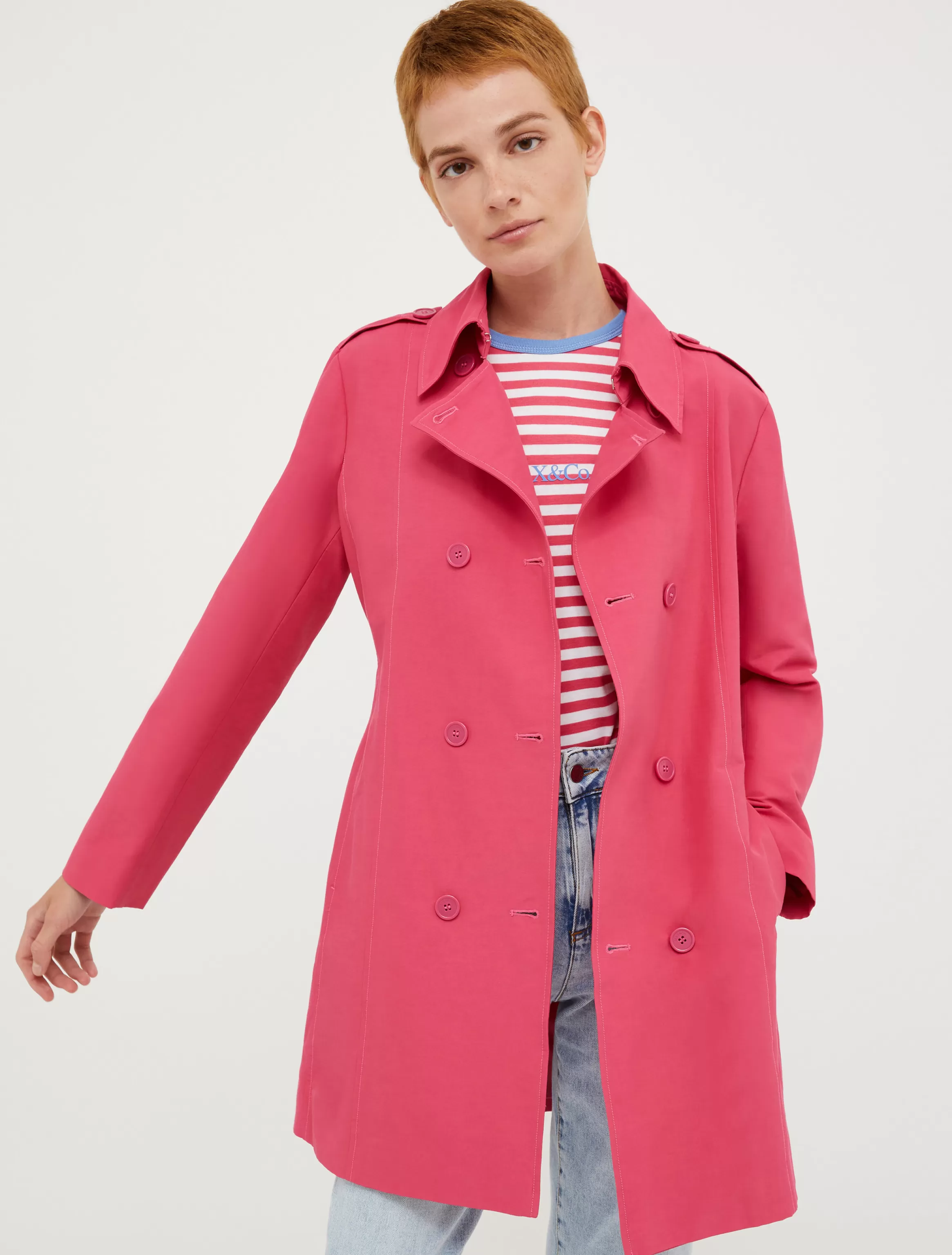 Double-breasted cropped trench coat*Max&Co Discount