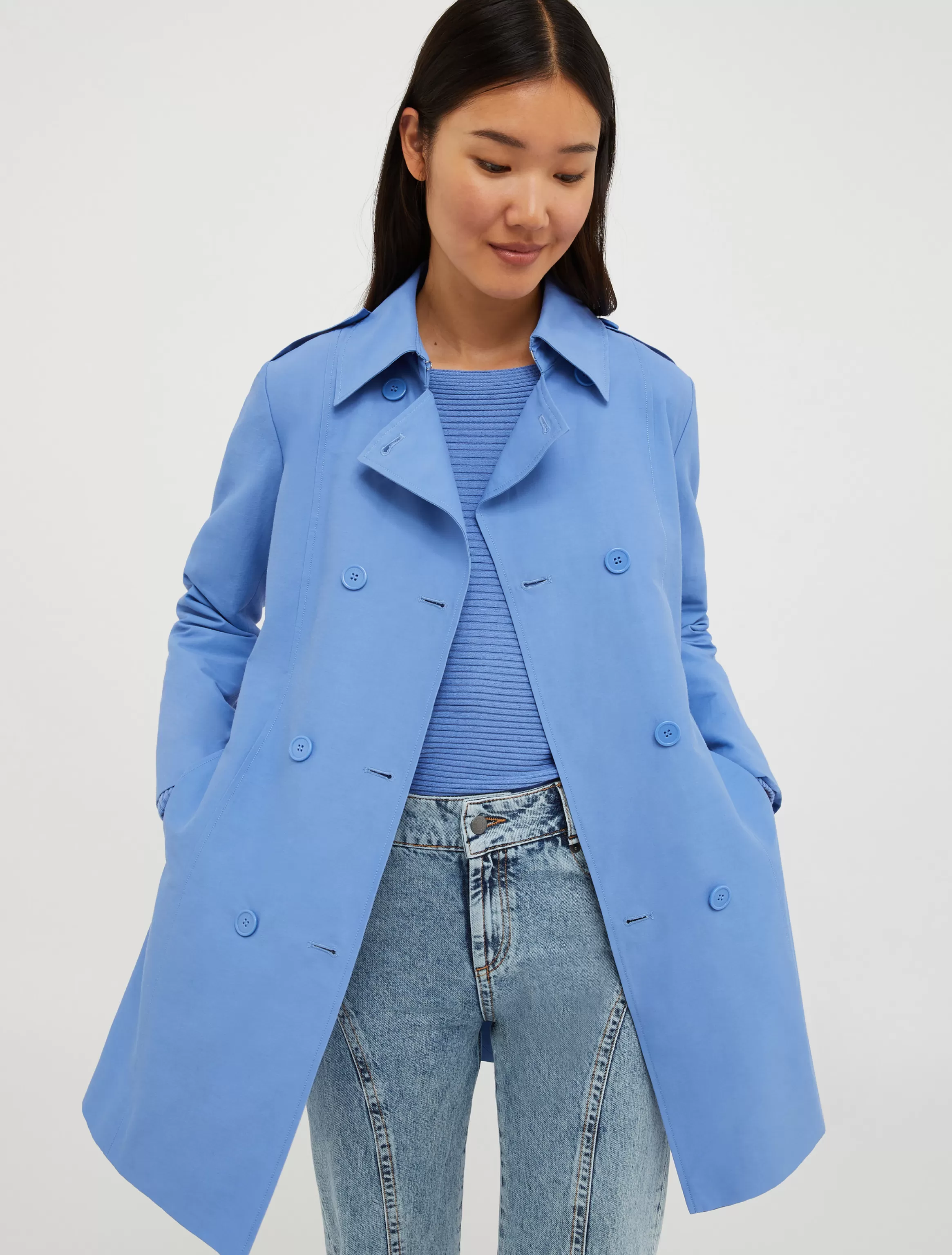 Double-breasted cropped trench coat*Max&Co Shop