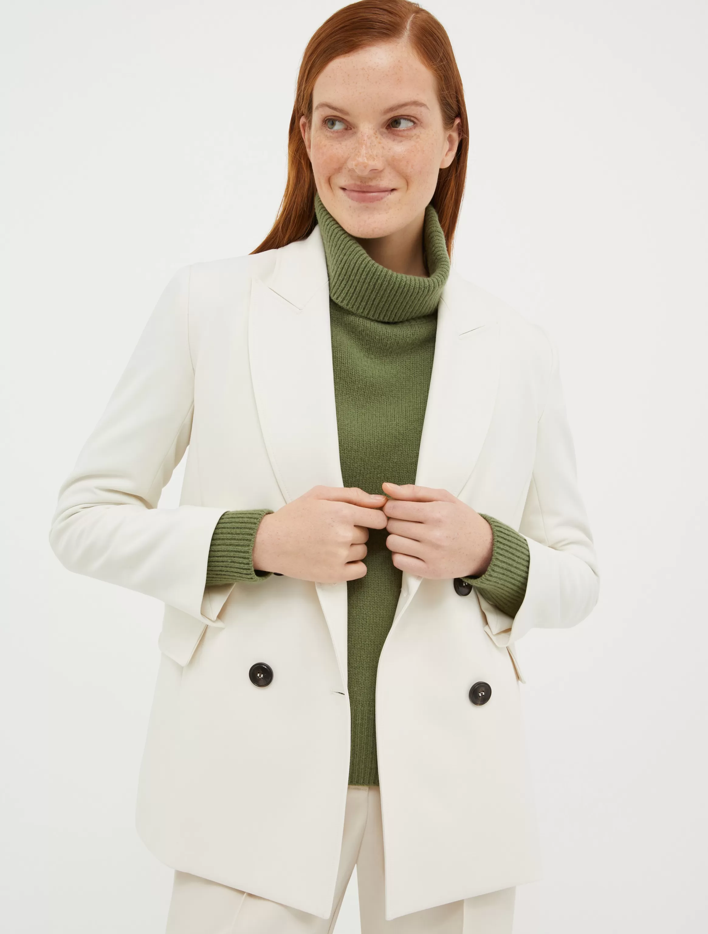 Double-breasted double cloth blazer*Max&Co Hot