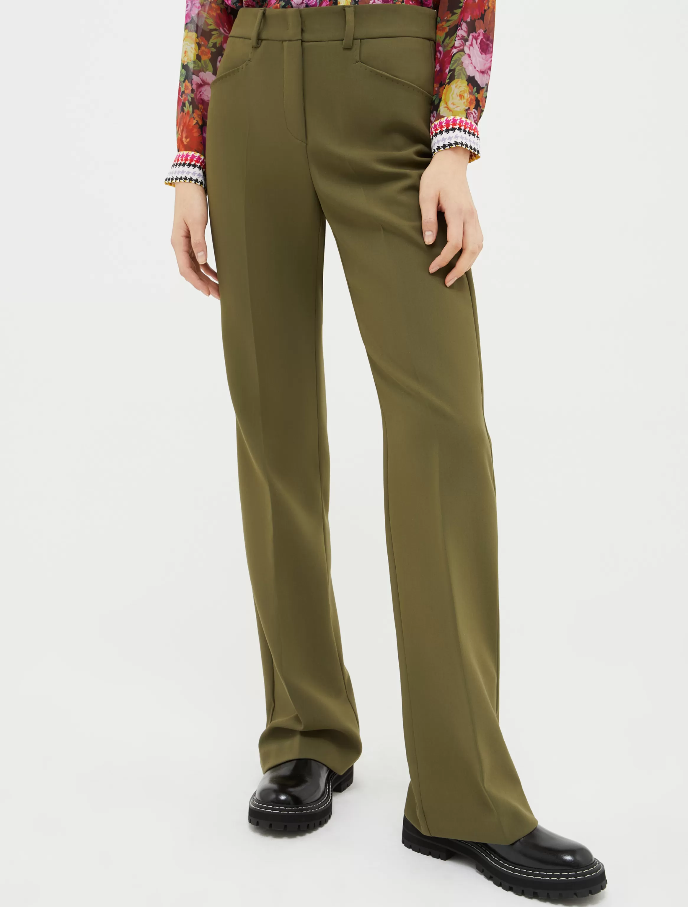 Double-cloth bootcut trousers*Max&Co Store