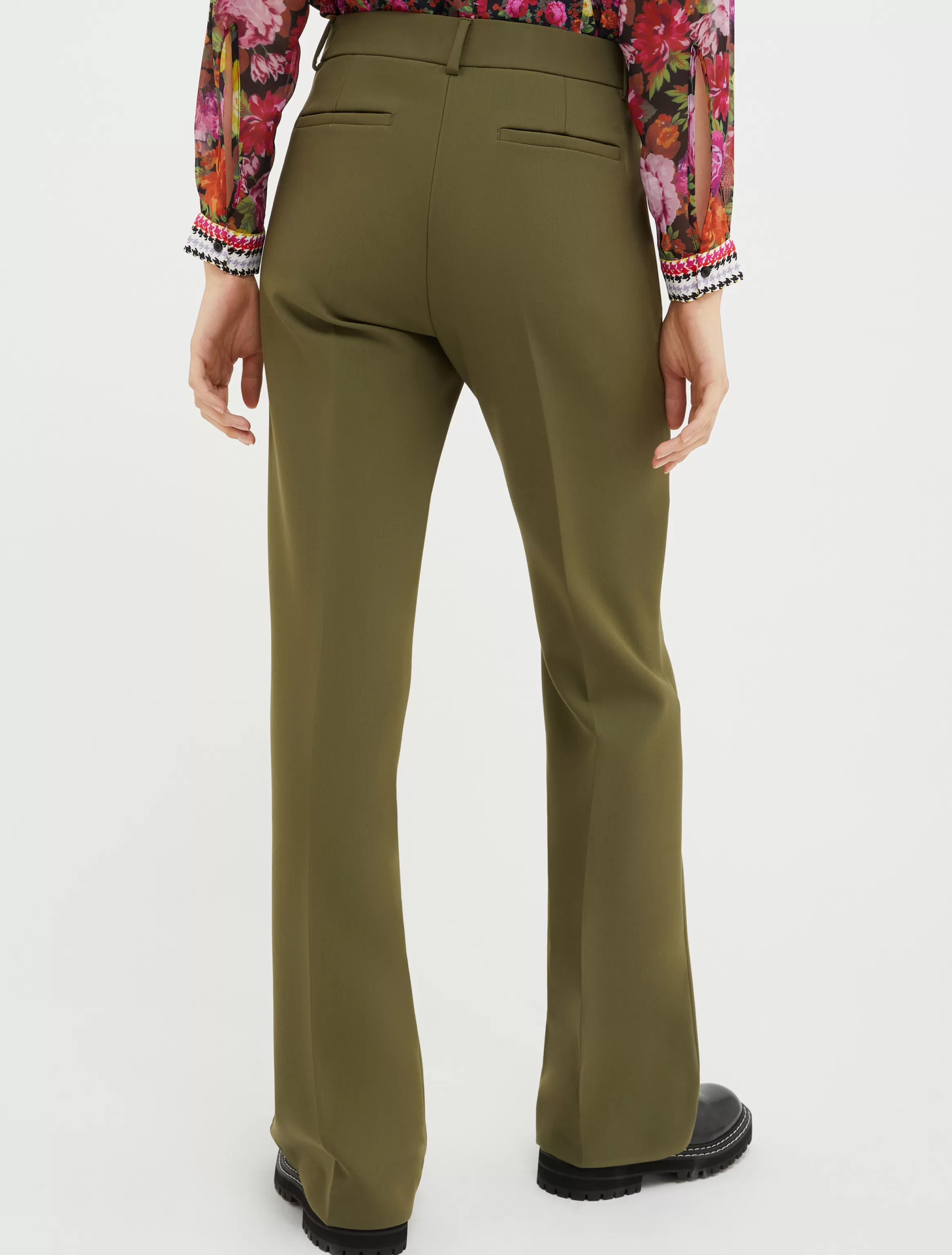 Double-cloth bootcut trousers*Max&Co Store