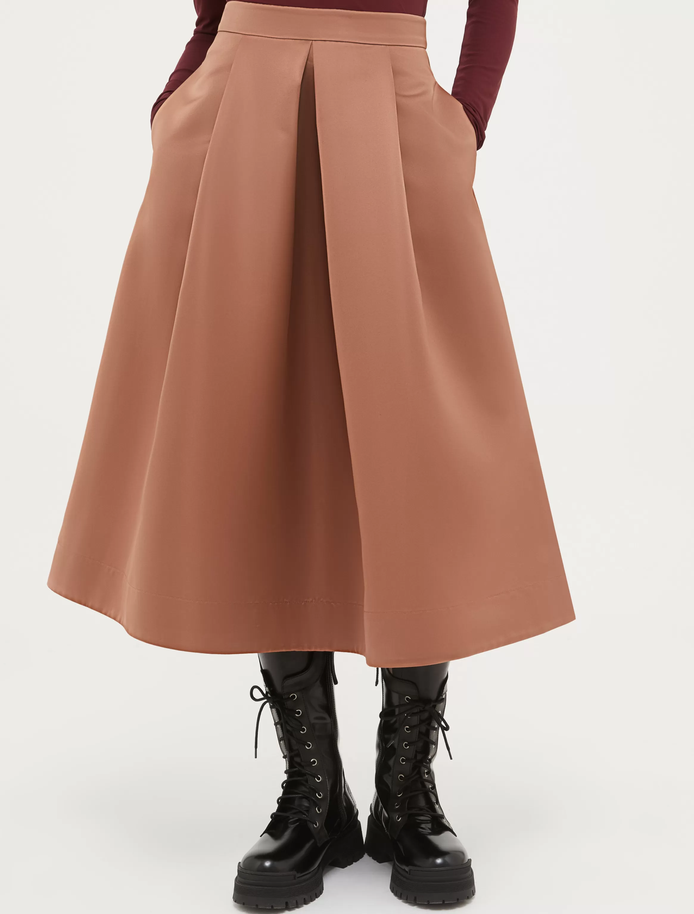 Duchess-satin corolla skirt*Max&Co Online