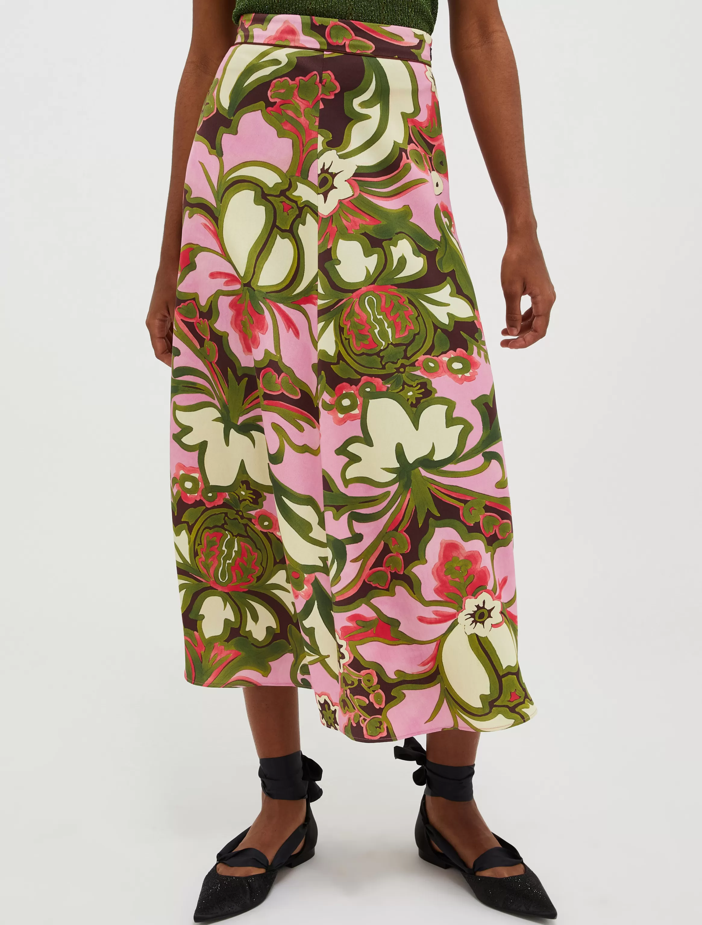 Envers-satin midi skirt*Max&Co Clearance