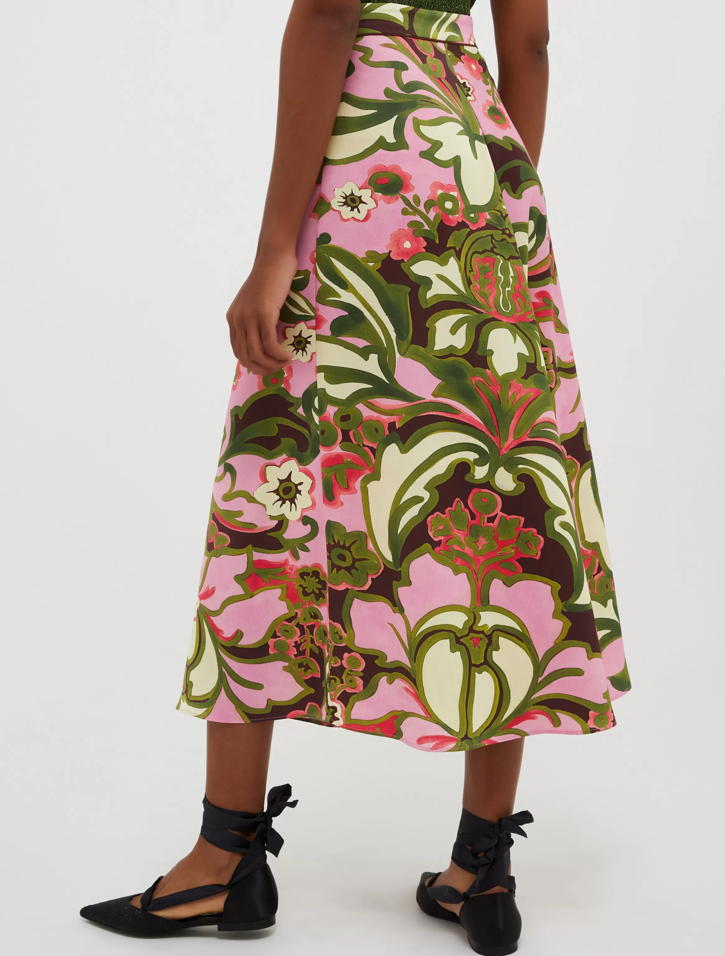 Envers-satin midi skirt*Max&Co Clearance