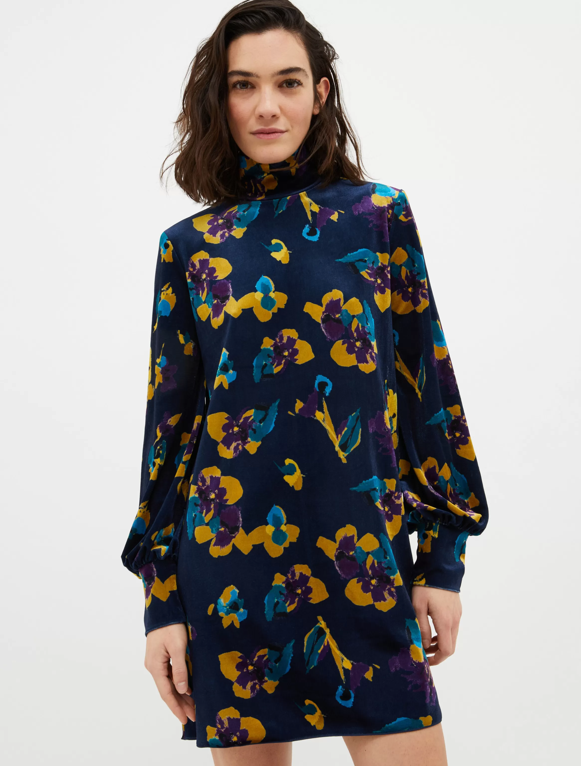 Floral velvet-jersey tunic dress*Max&Co Discount