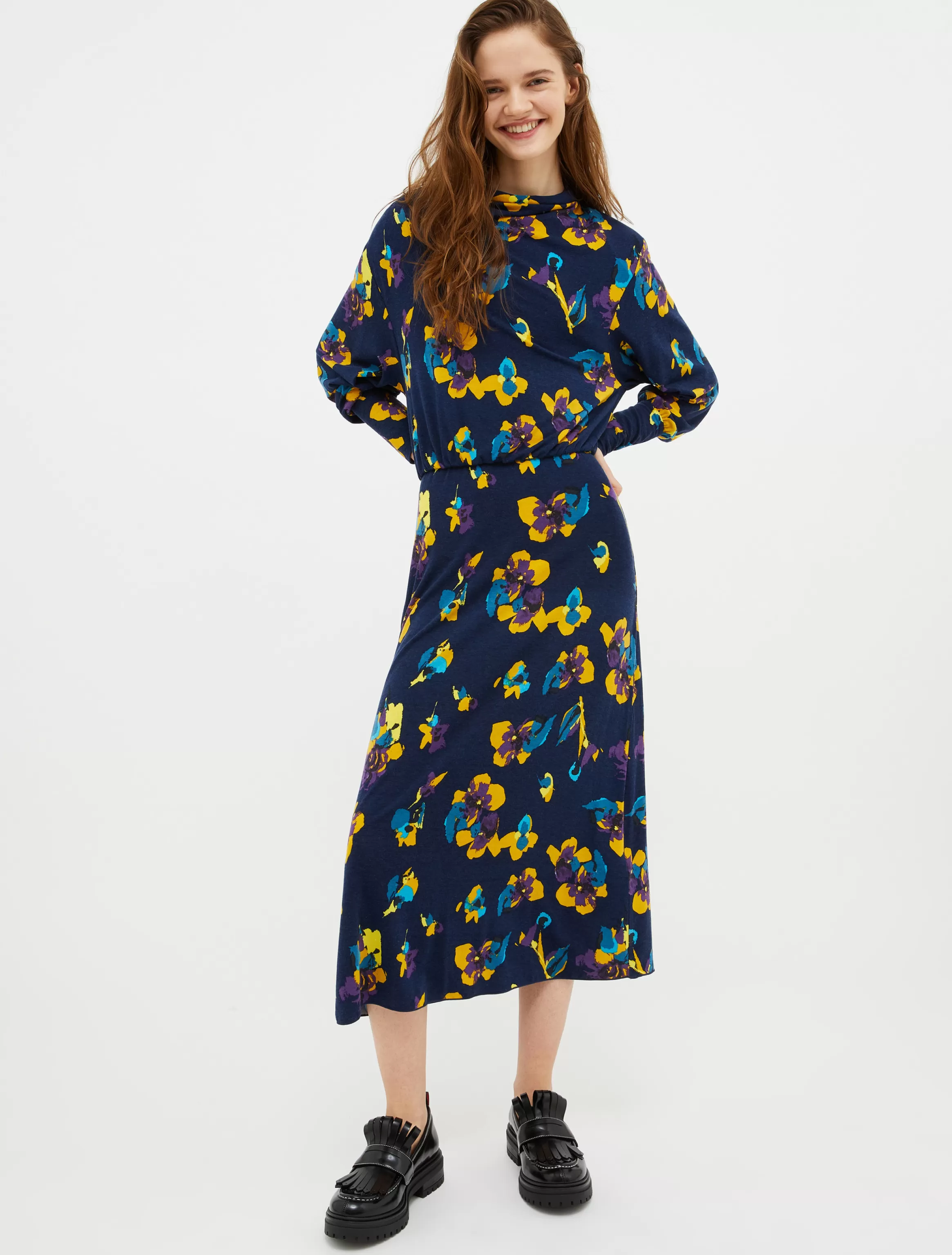 Floral wool-jersey midi dress*Max&Co Shop