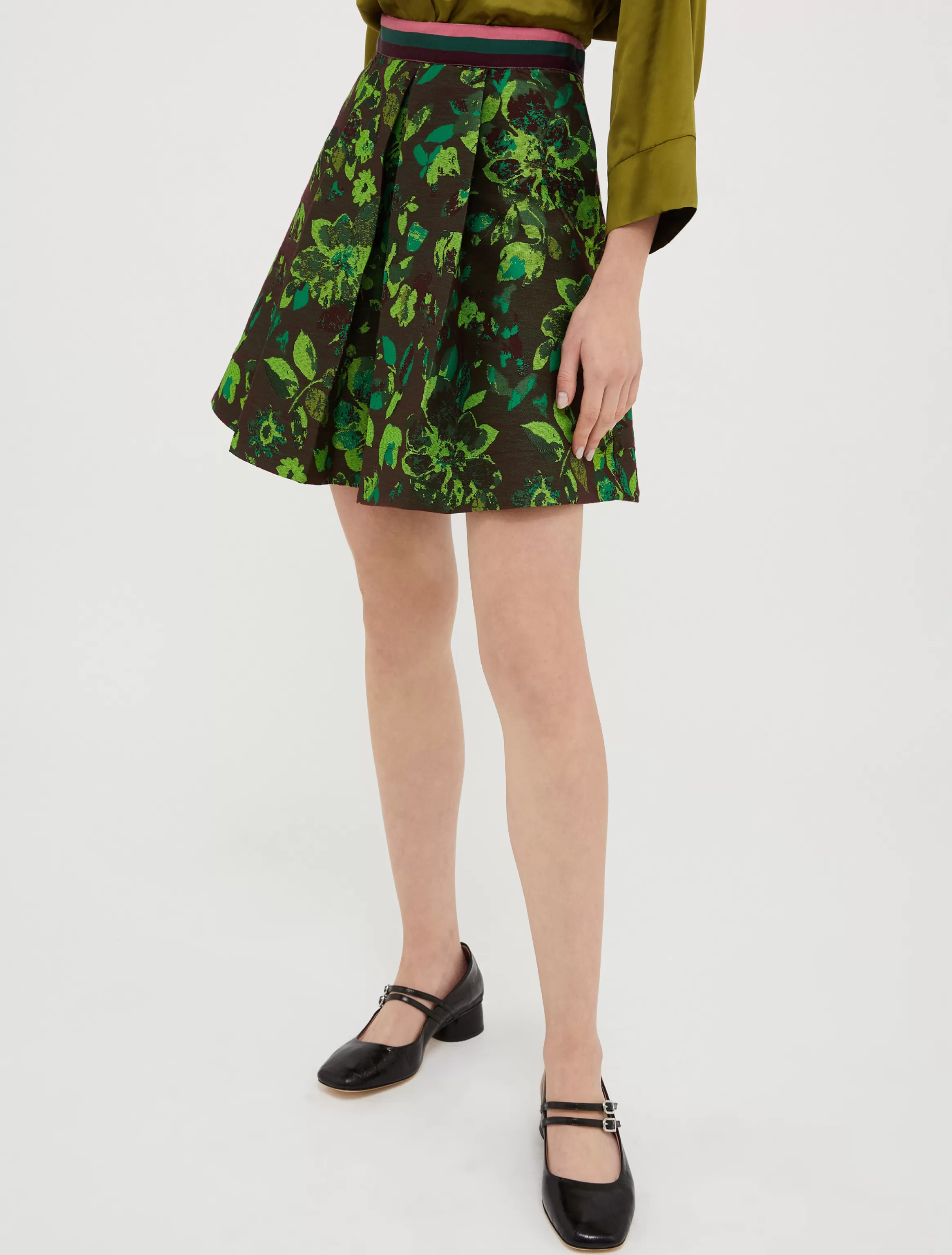 Floral-jacquard skirt*Max&Co Clearance