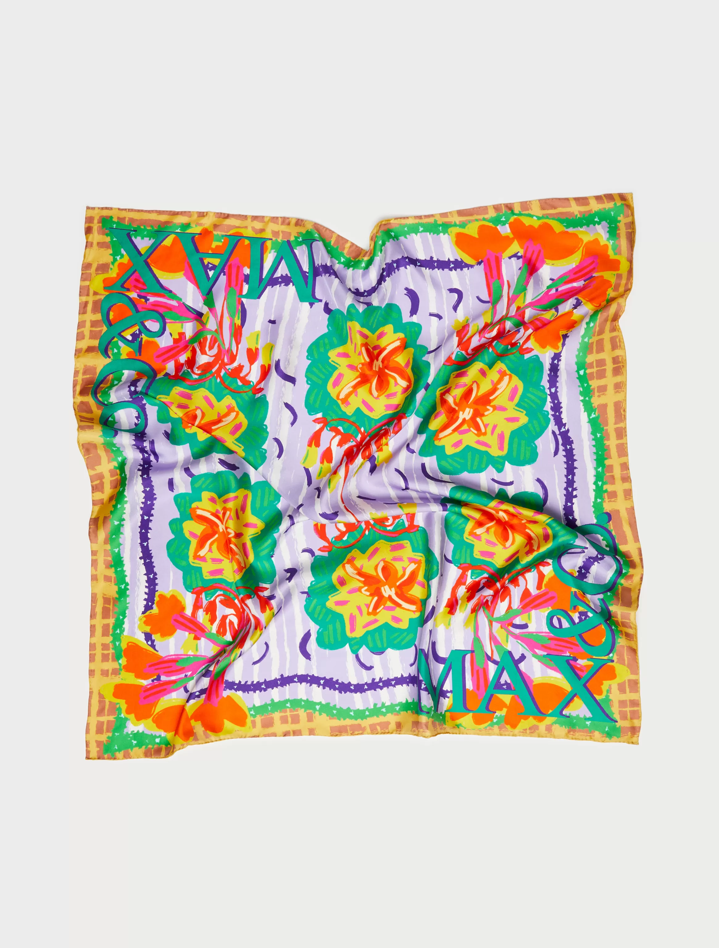 Floral-print silk-twill scarf*Max&Co Online