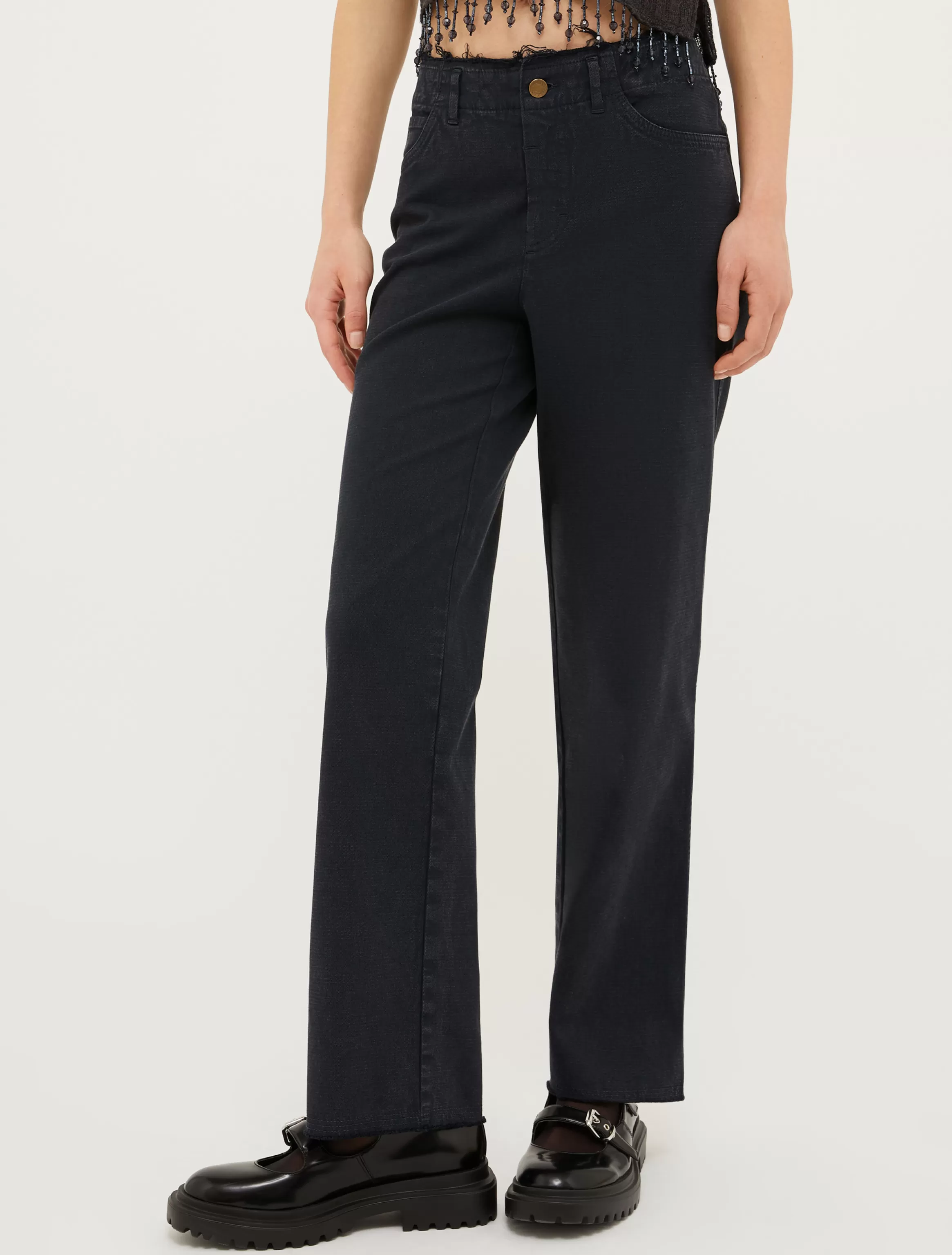 Fringed straight-leg trousers*Max&Co Fashion