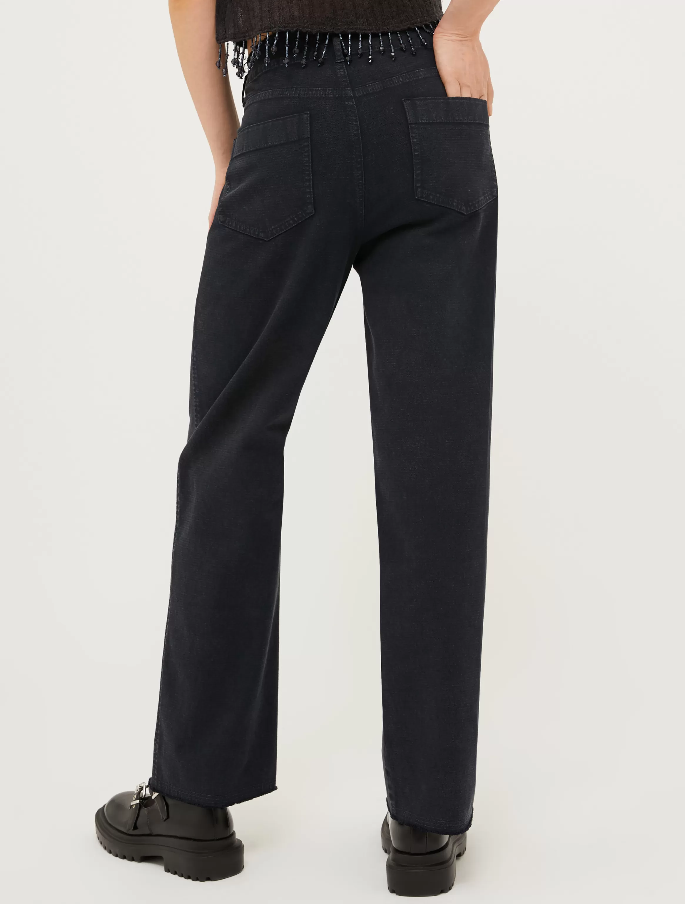 Fringed straight-leg trousers*Max&Co Fashion