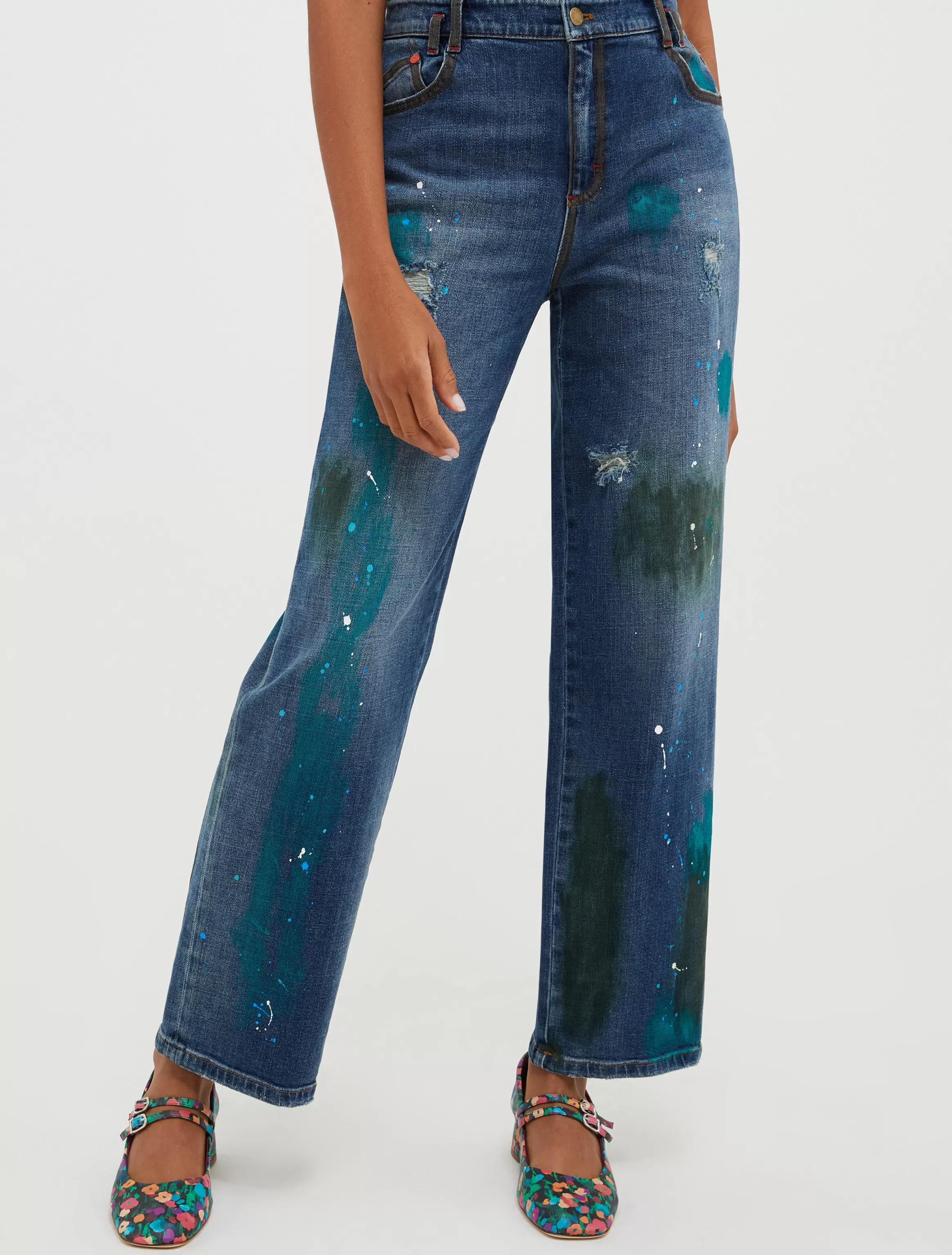 Hand-painted hipster jeans*Max&Co Fashion