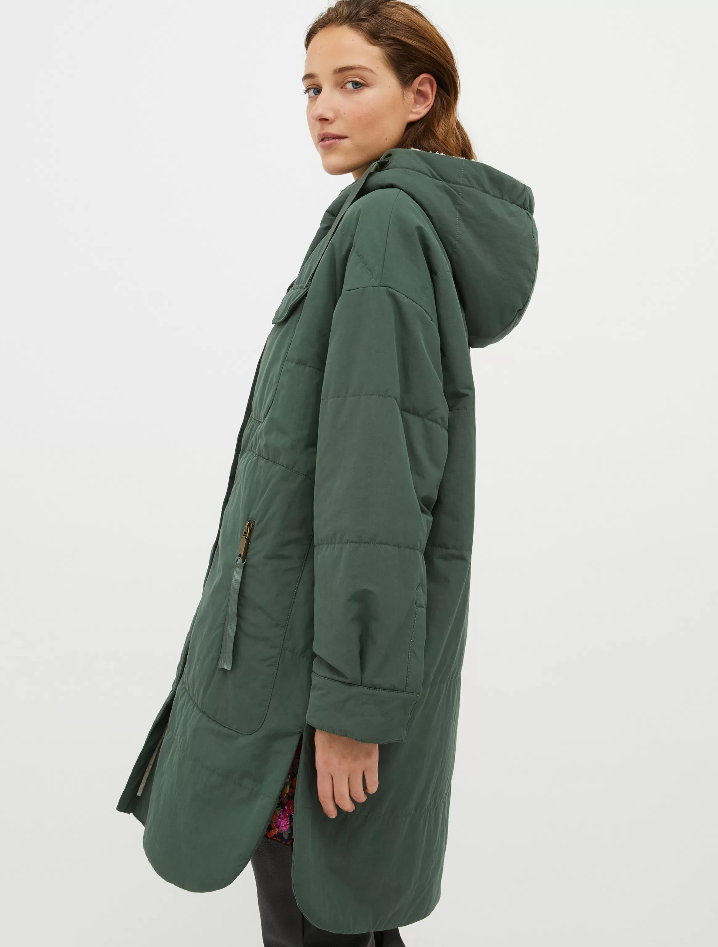 Hooded brushed-cotton parka*Max&Co Best Sale