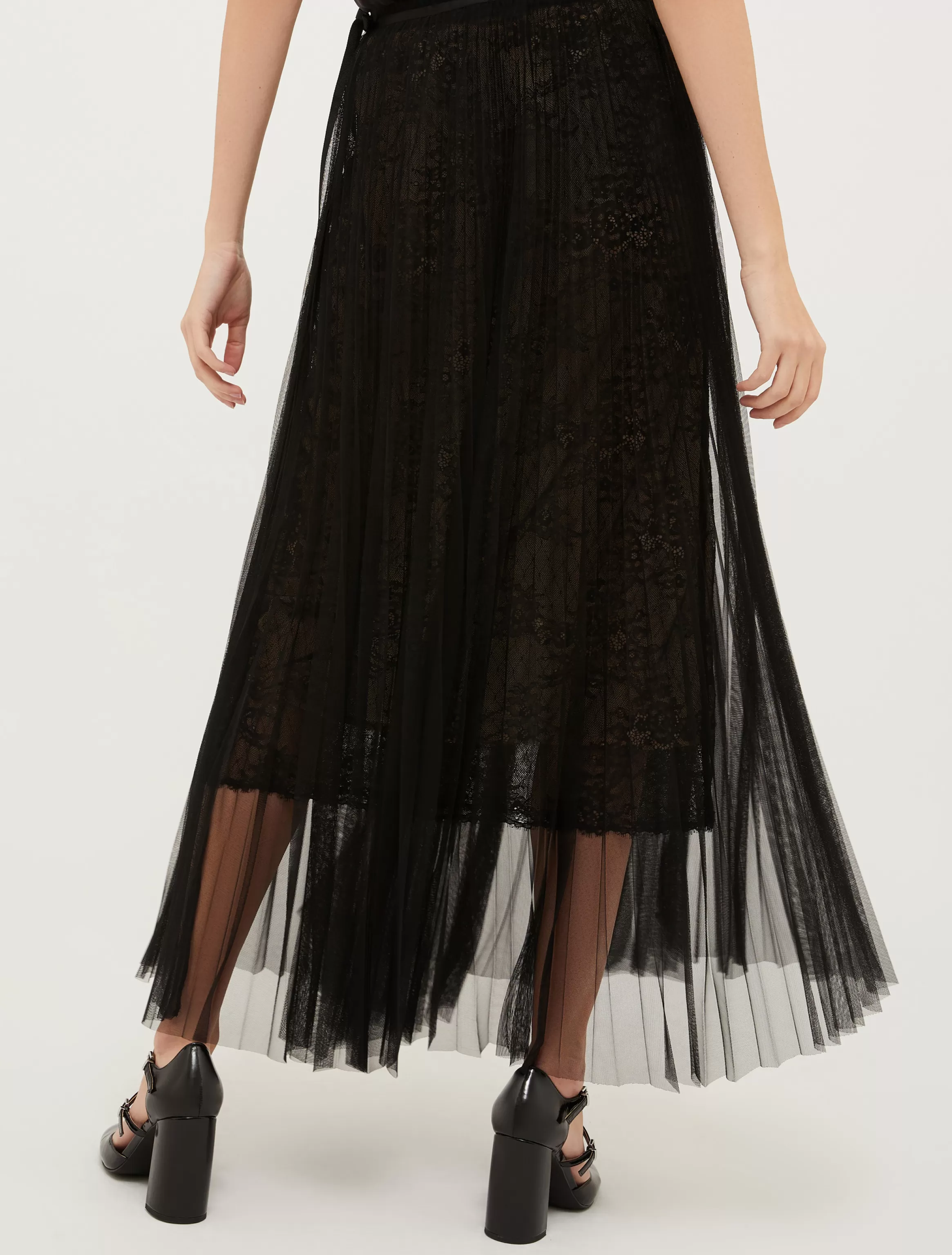 Lace and jersey-tulle maxi skirt*Max&Co Shop