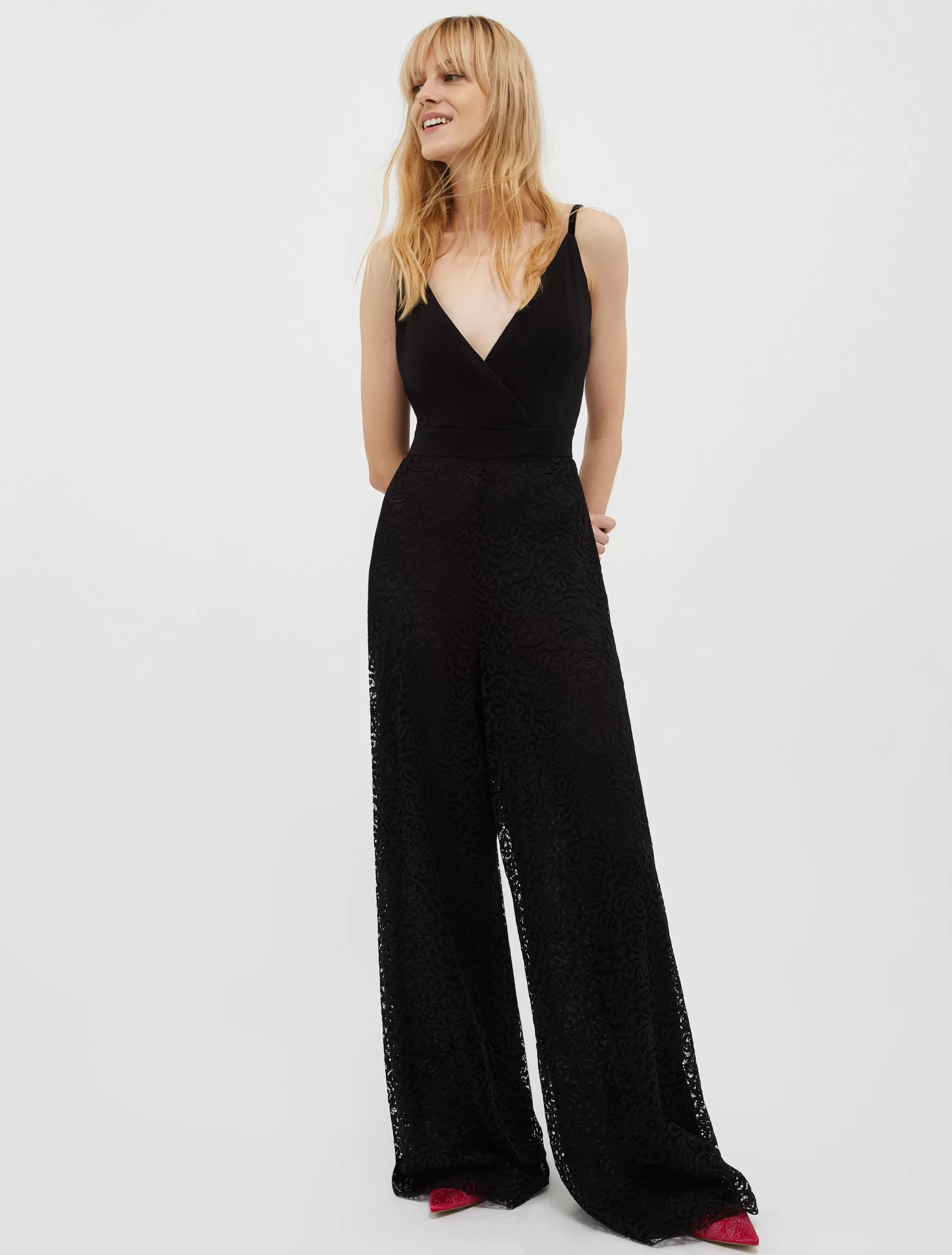 Lace stretch-jersey jumpsuit*Max&Co Sale