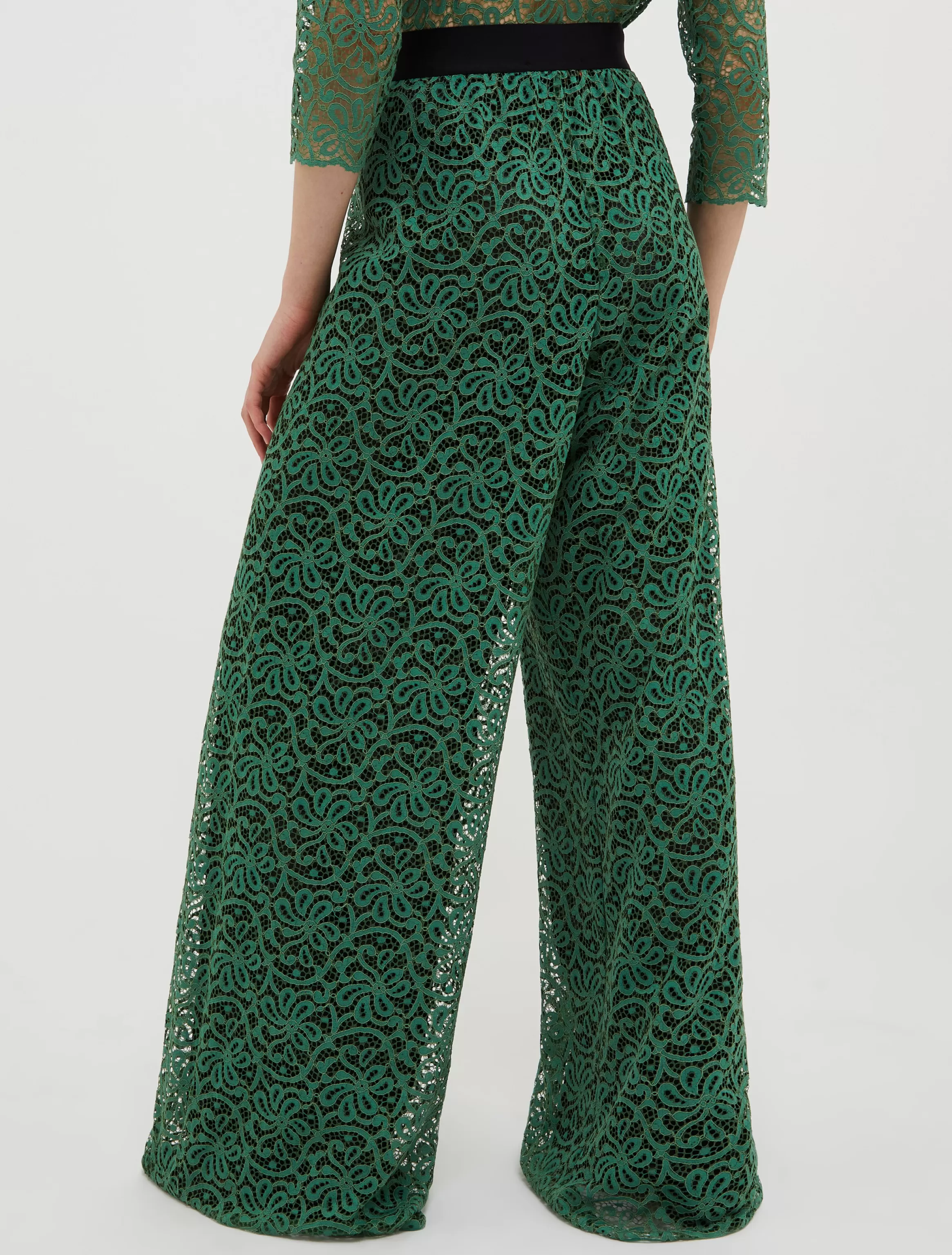 Lace-jersey palazzo trousers*Max&Co Cheap