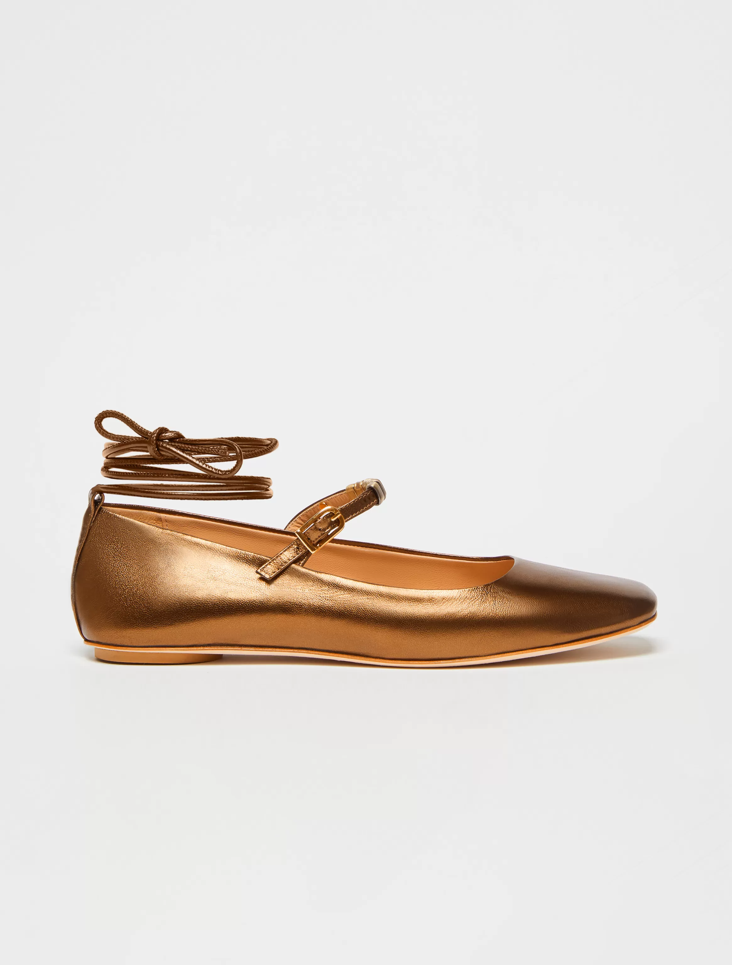 Laminated leather ballet flats*Max&Co Sale