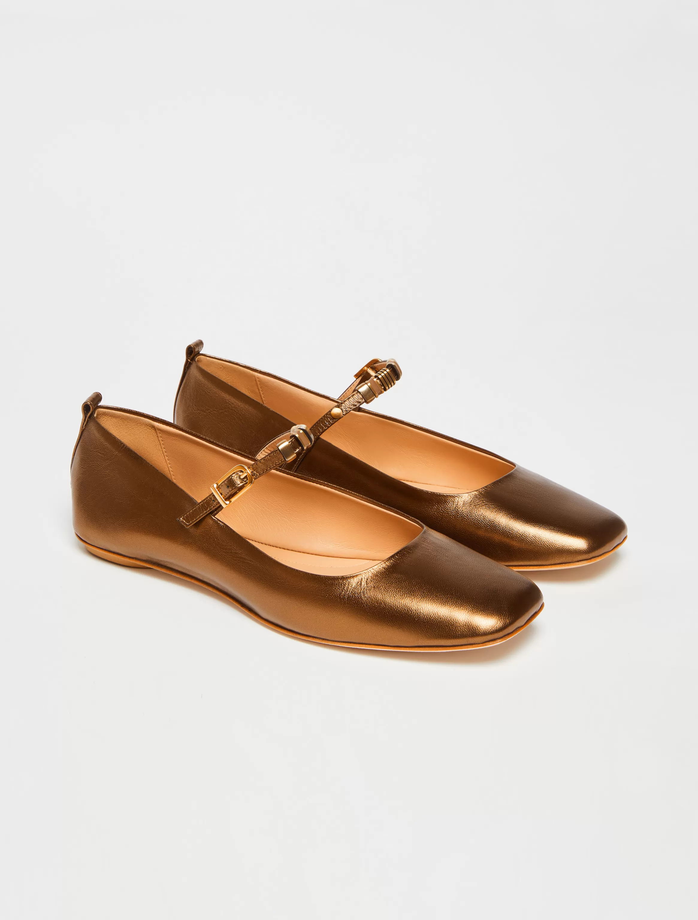 Laminated leather ballet flats*Max&Co Sale