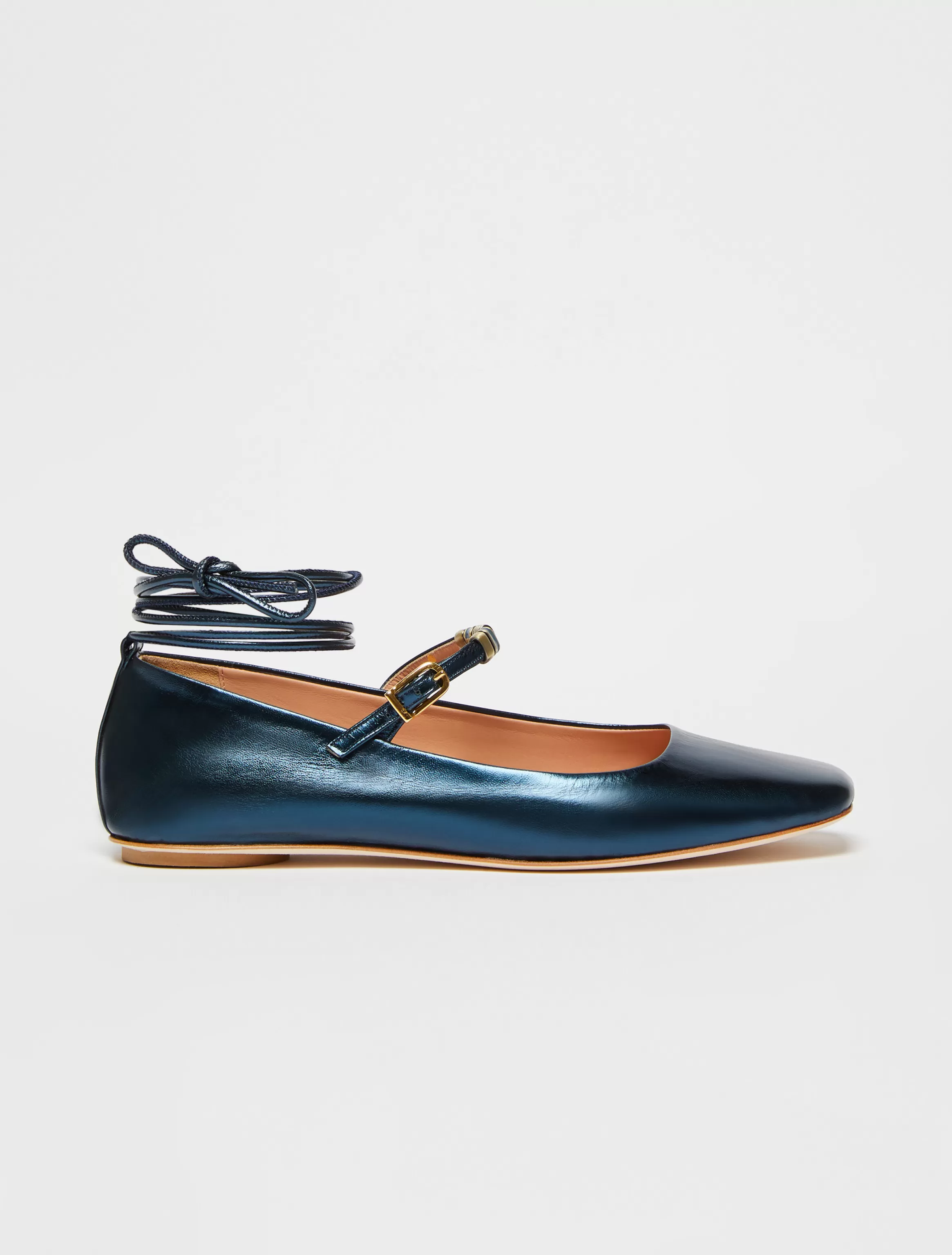 Laminated leather ballet flats*Max&Co Best