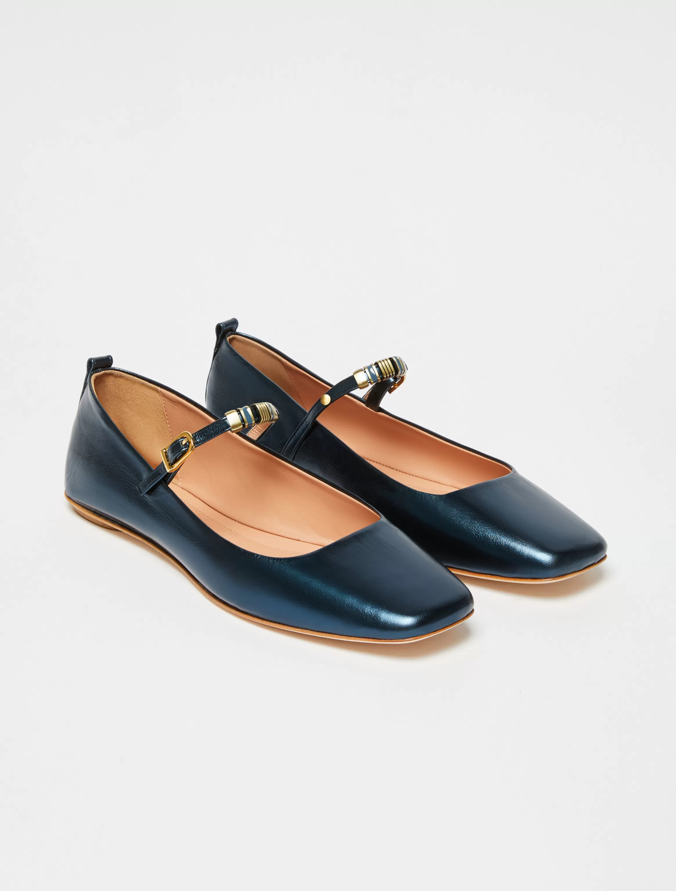 Laminated leather ballet flats*Max&Co Best