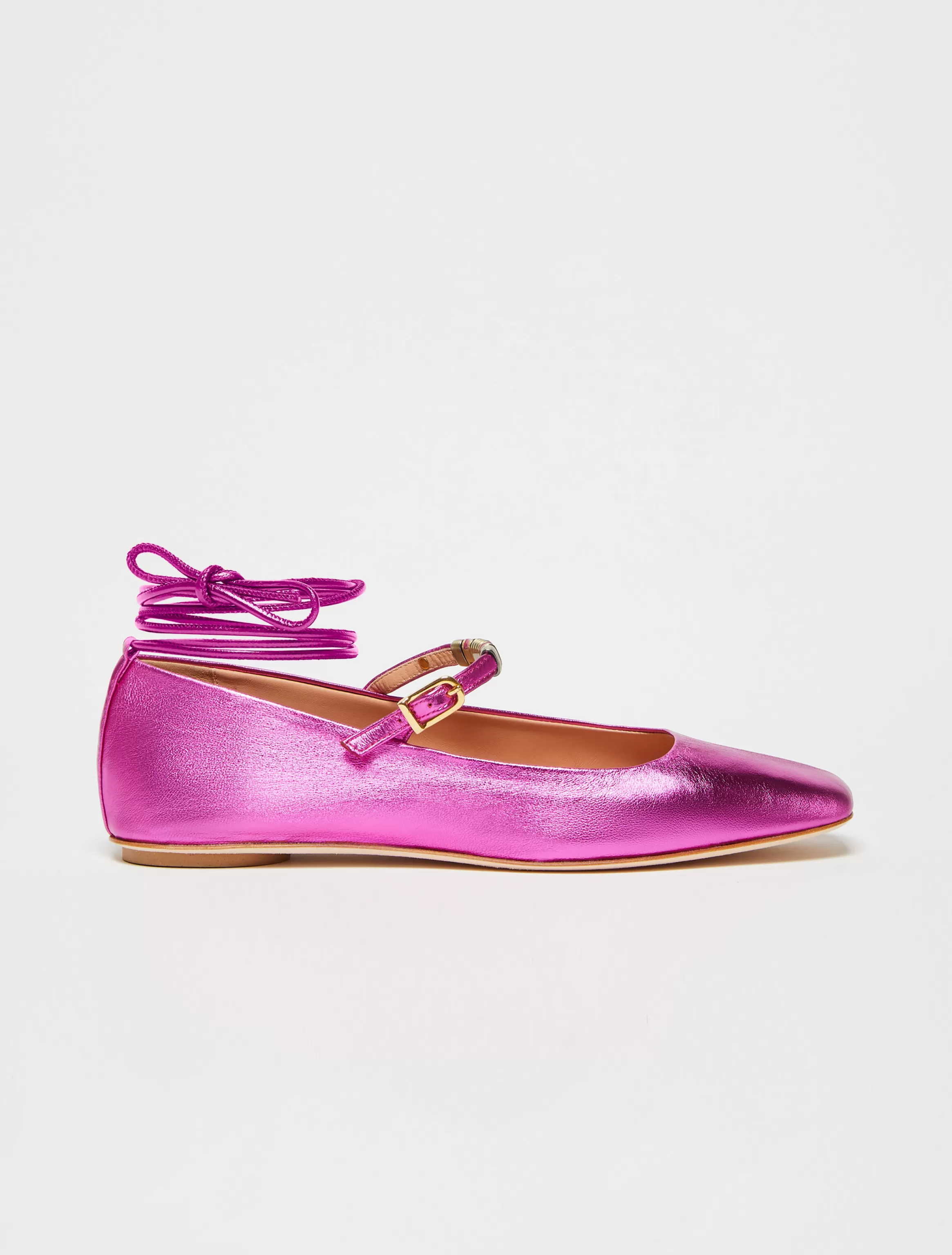 Laminated leather ballet flats*Max&Co Outlet