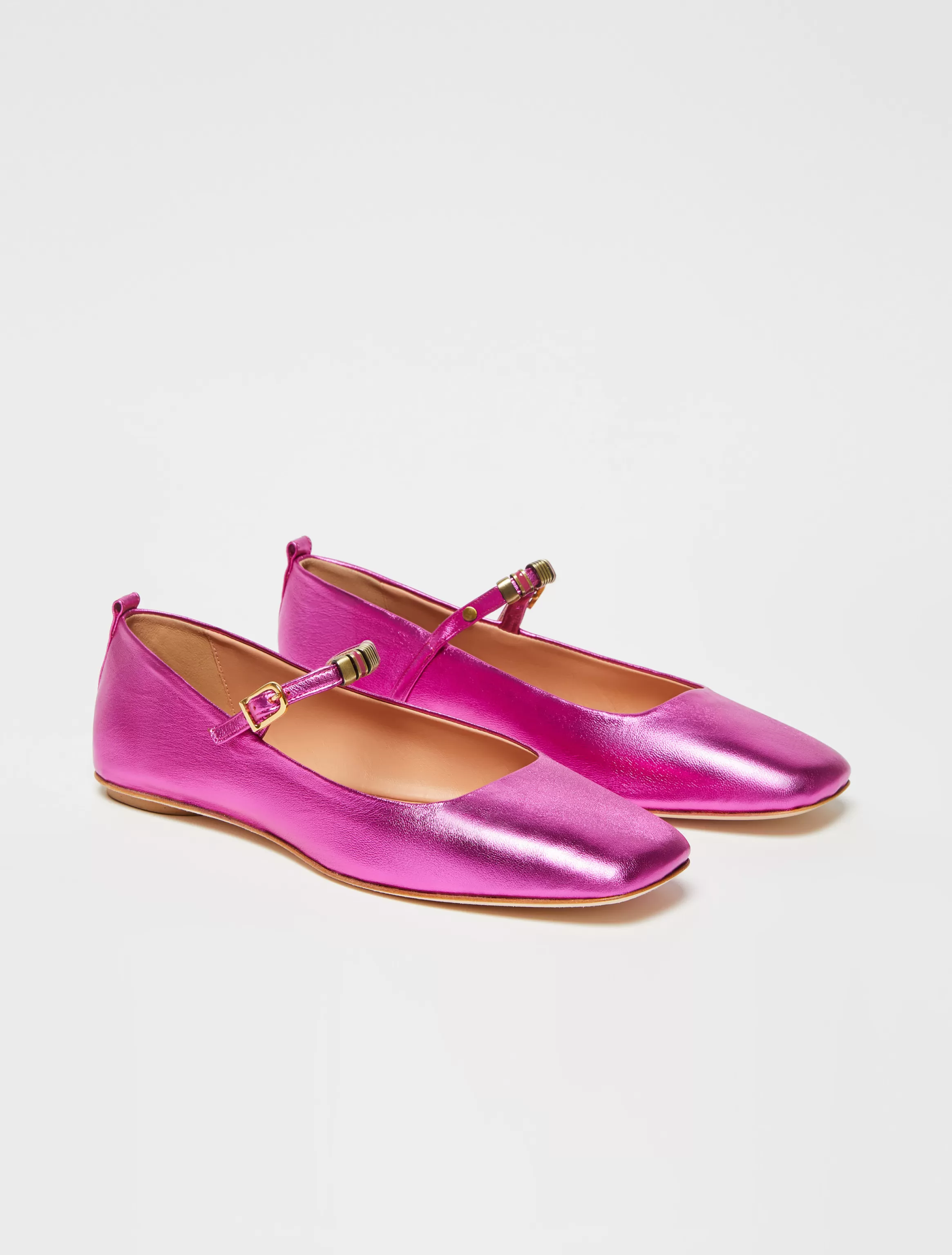 Laminated leather ballet flats*Max&Co Outlet