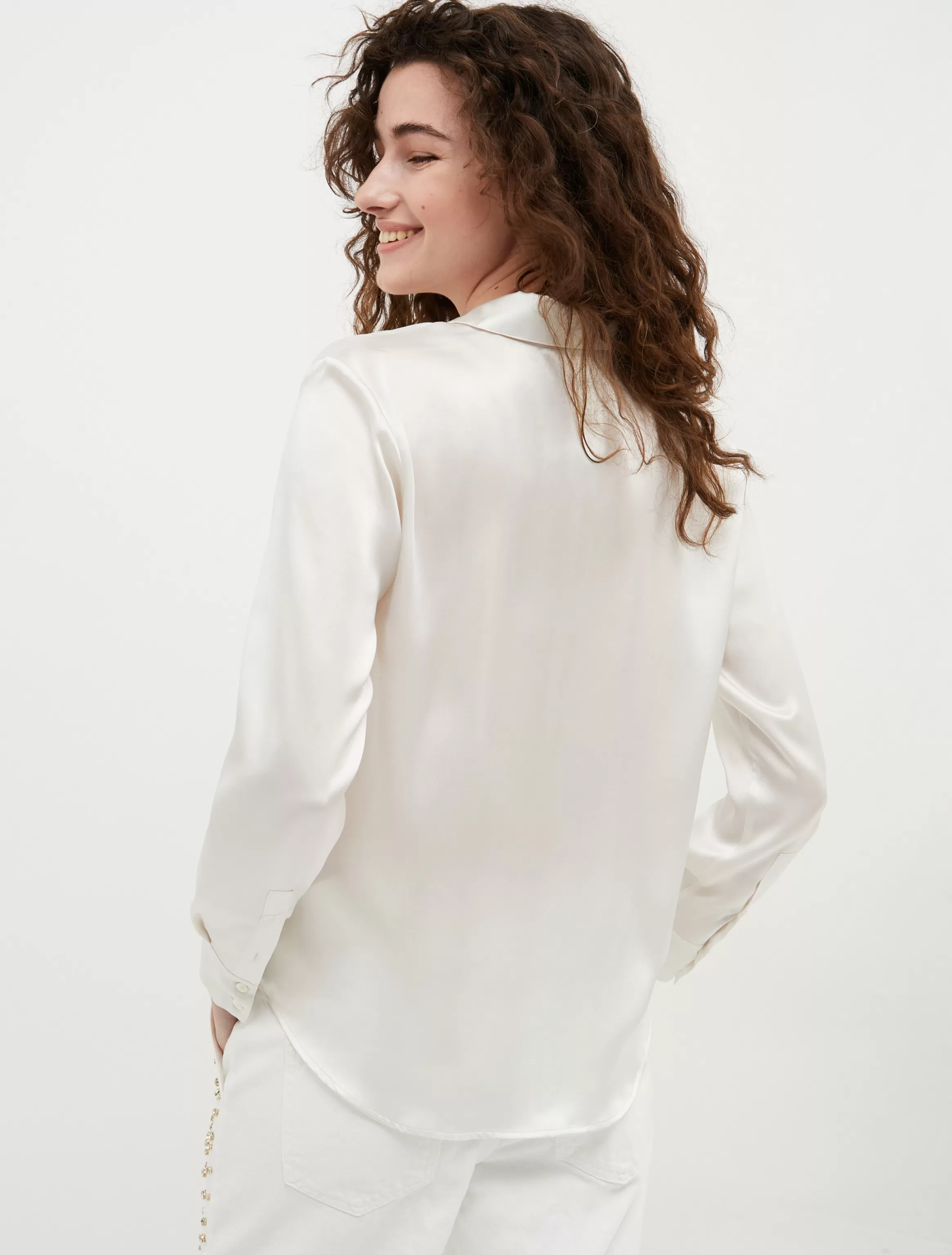 Long-sleeved silk-satin shirt*Max&Co Best Sale