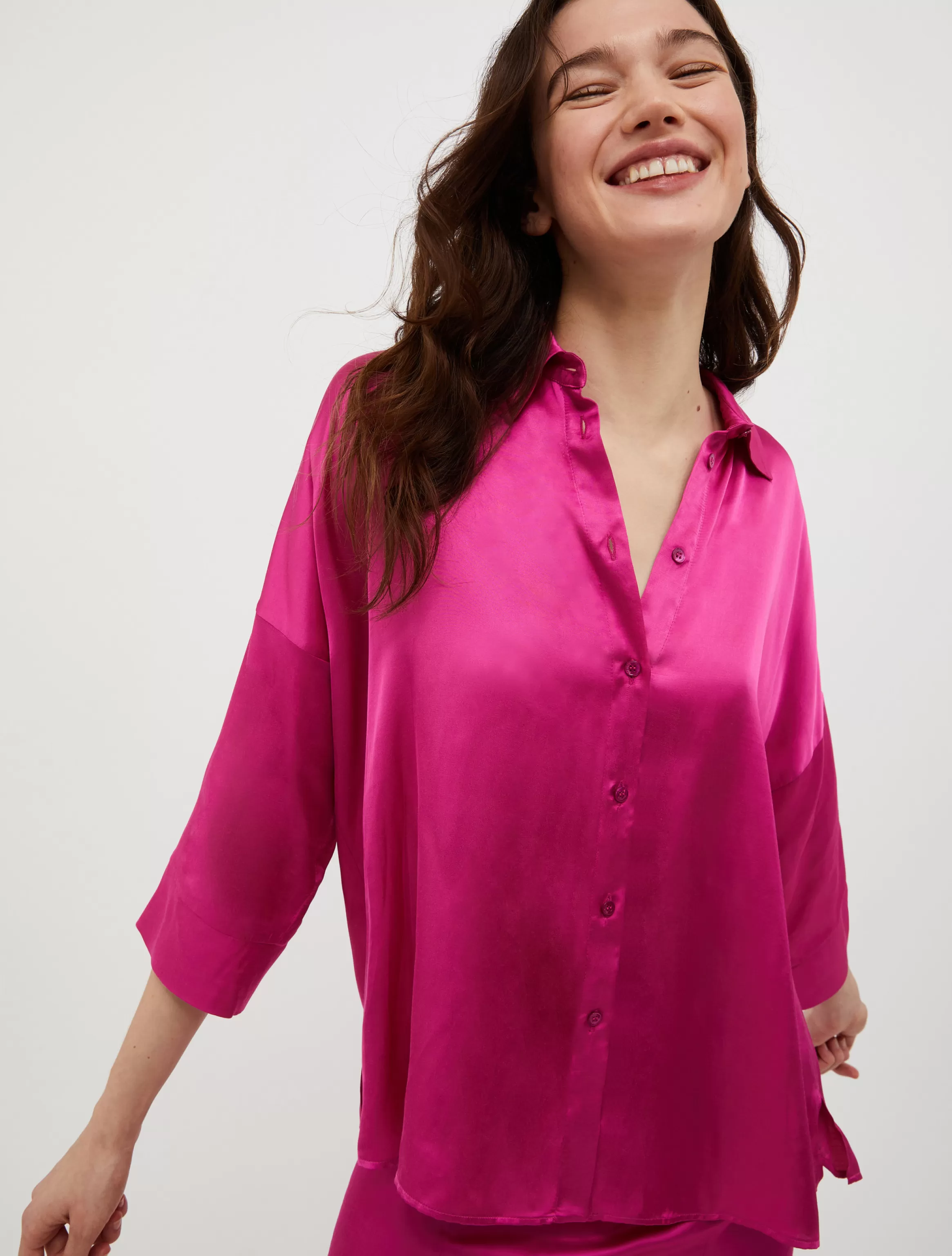 Loose-fitting satin shirt*Max&Co Best Sale