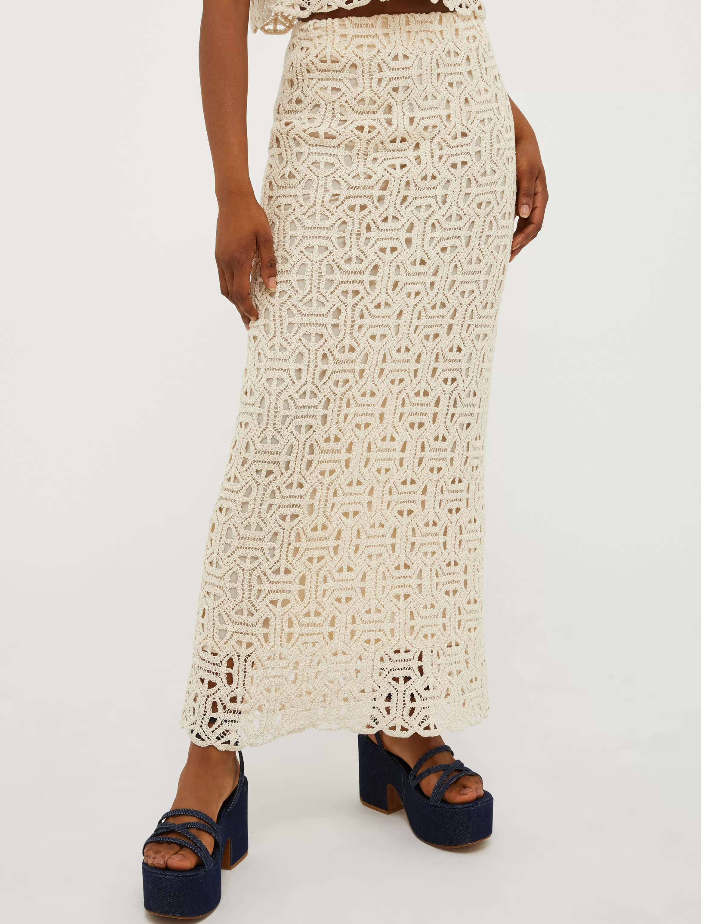 Macramé jersey long skirt*Max&Co Hot