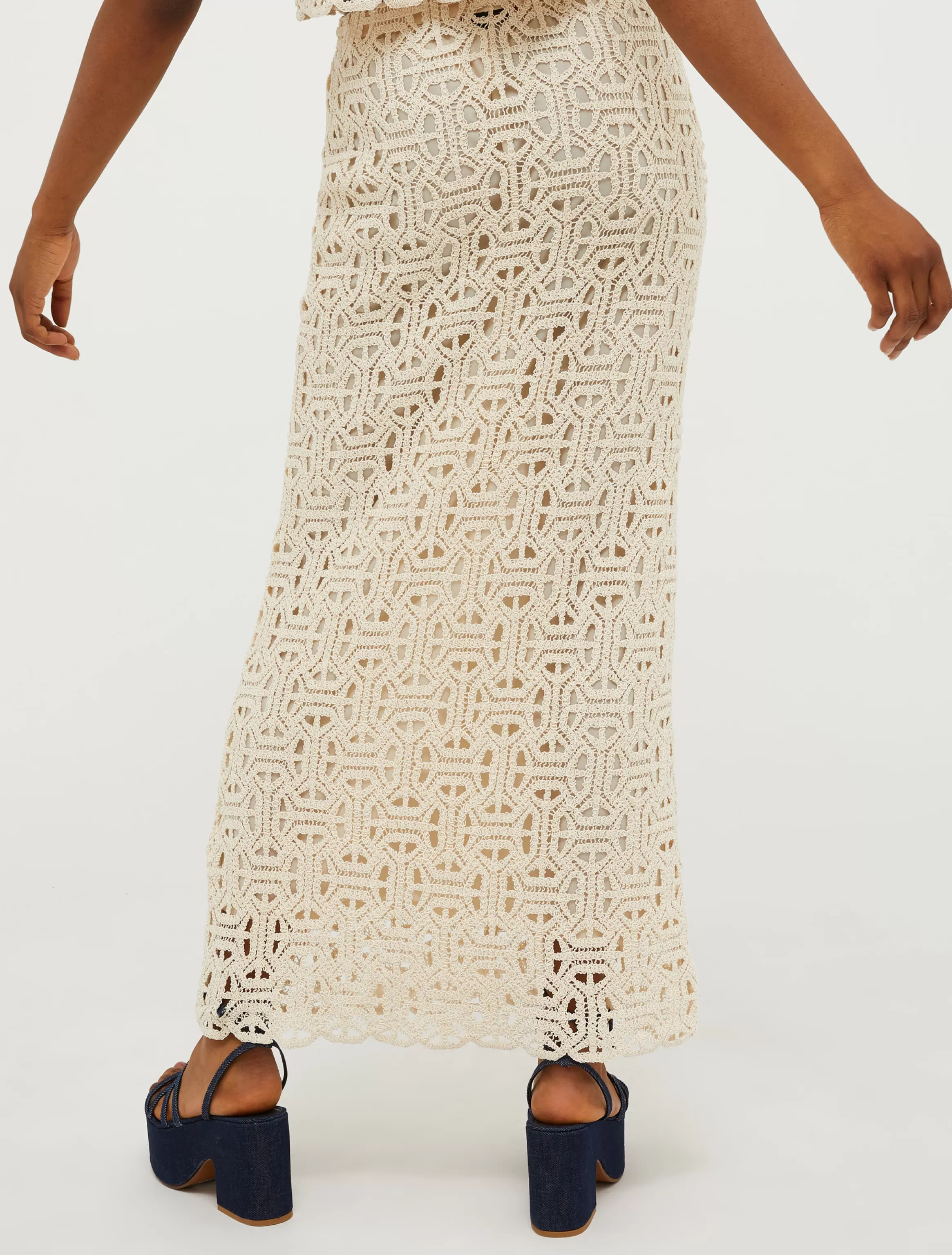 Macramé jersey long skirt*Max&Co Hot